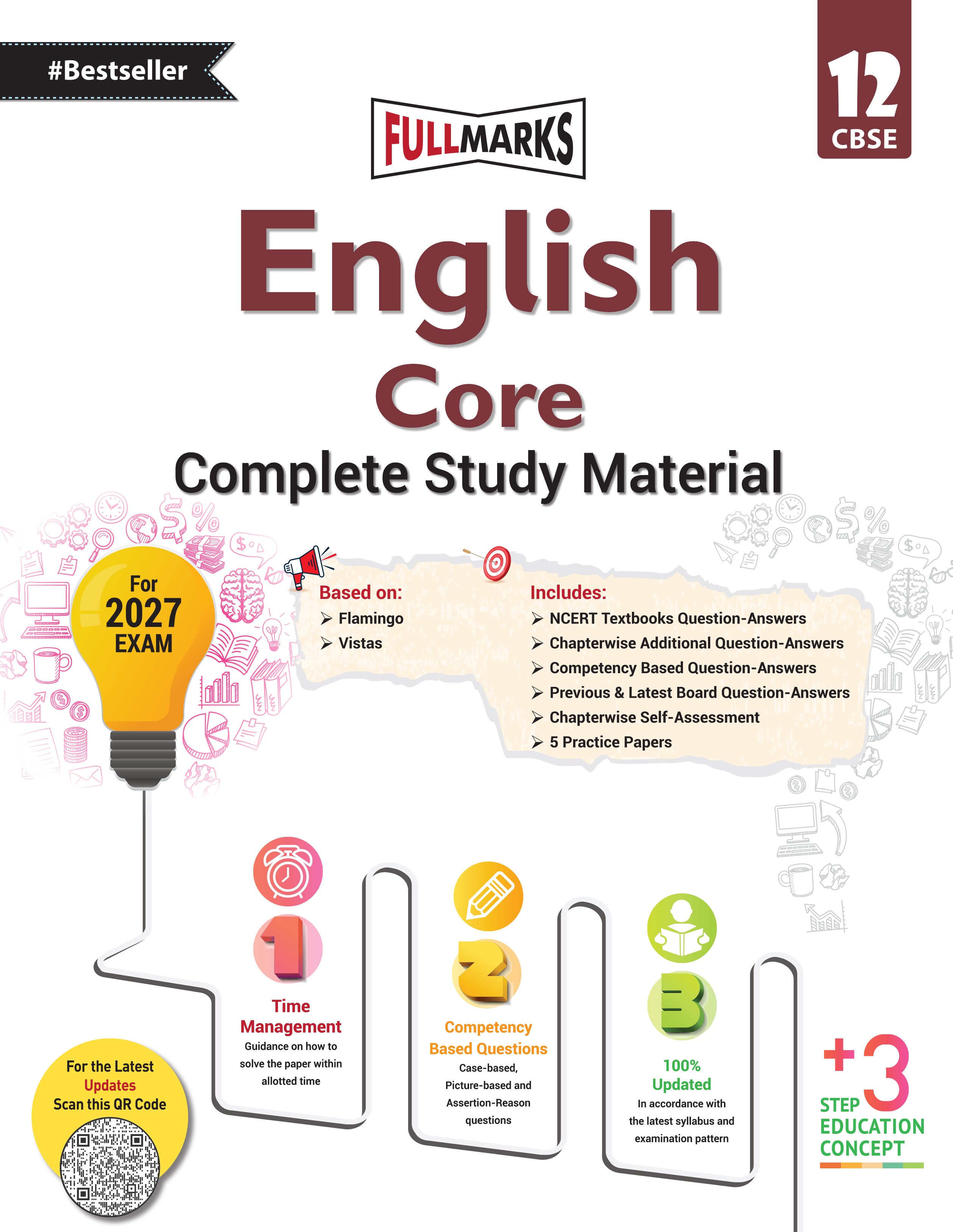 Full Marks English Core Complete Study Material Class 12 | Based on Flamingo, Vistas | Includes Chapterwise Summary, Solved Q/A, Practice Papers and More