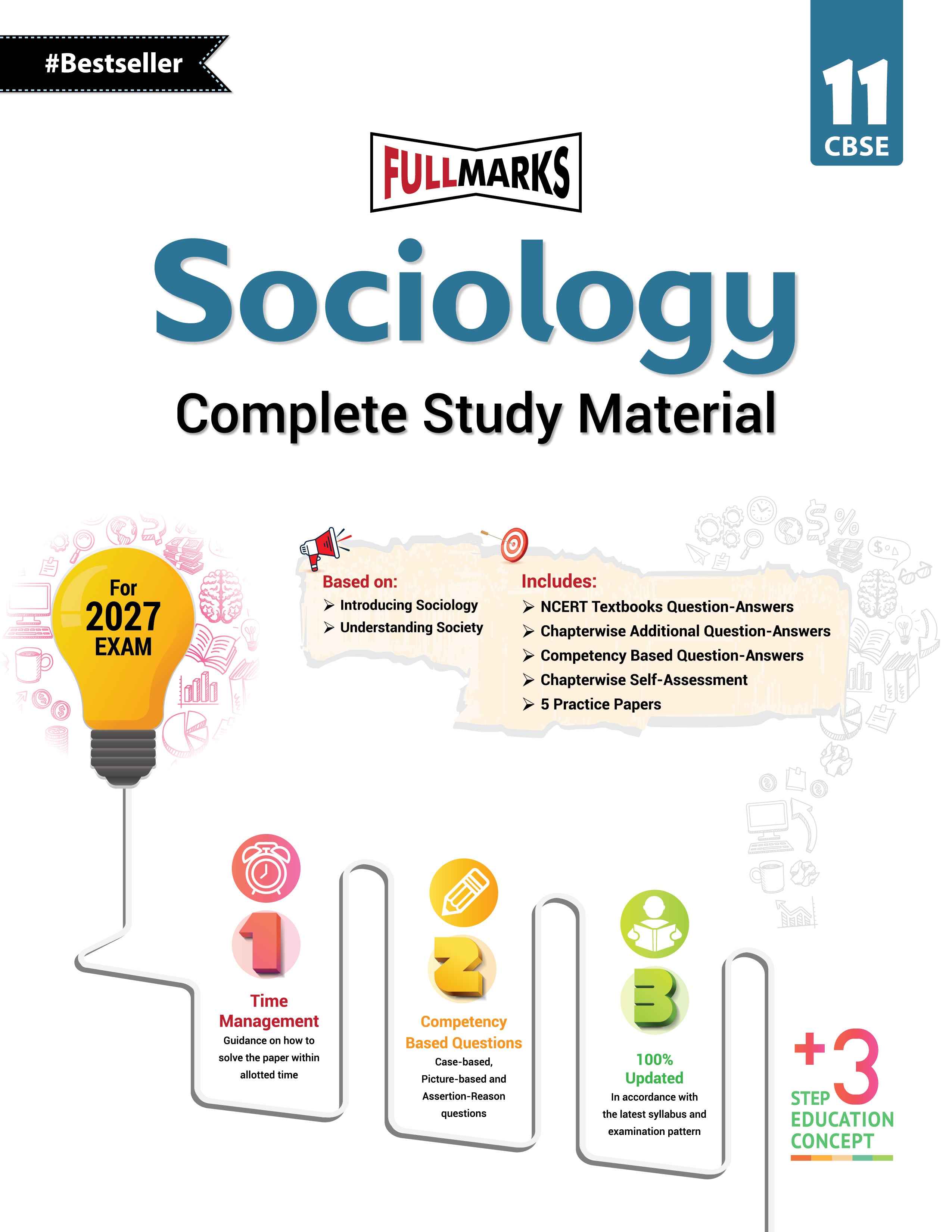 Full Marks Sociology Complete Study Material Class 11 | Based on Introducing Sociology, Understanding Society | Includes Chapterwise Summary, Solved Q/A, Practice Papers and More