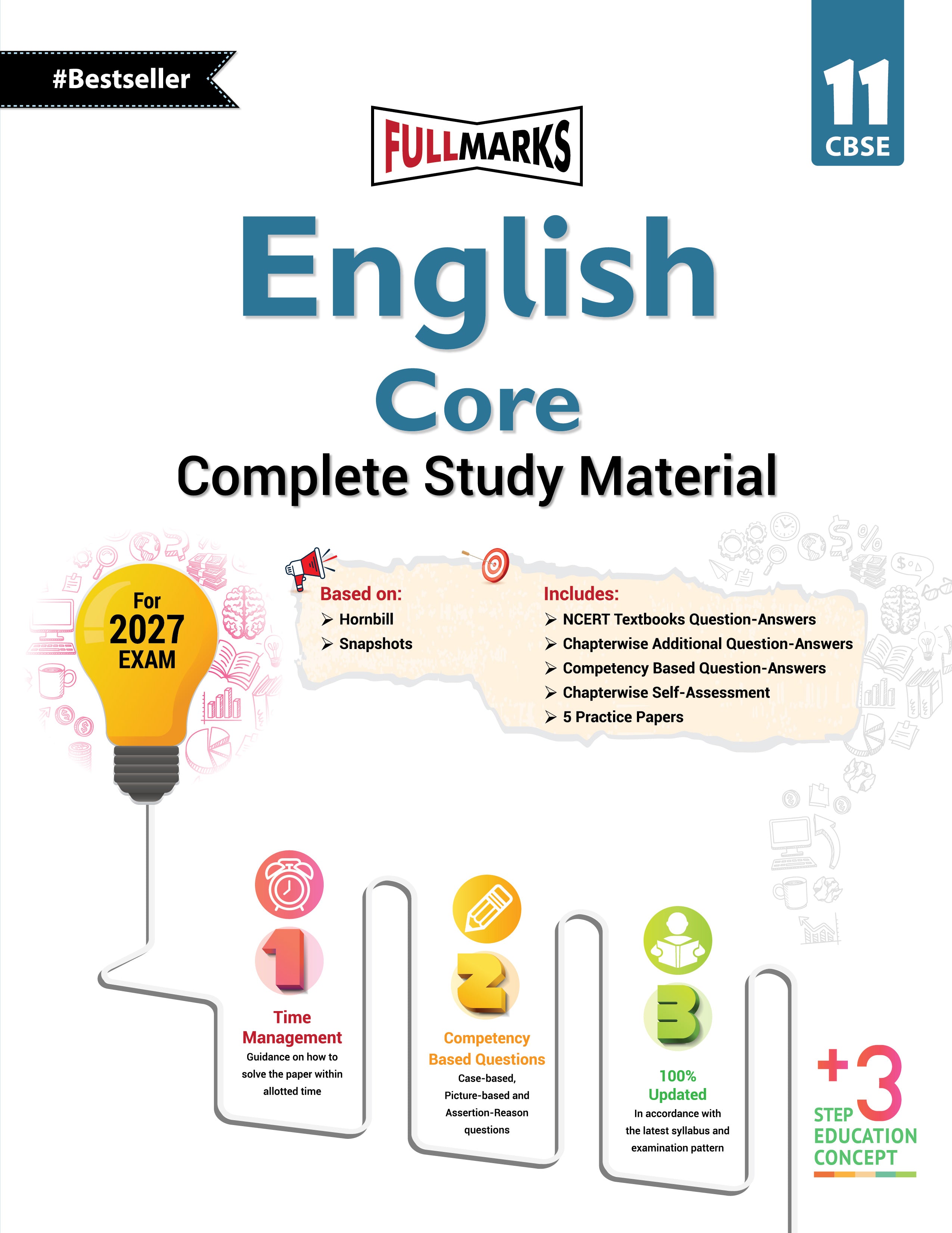 Full Marks English Core Complete Study Material Class 11 | Based on Hornbill, Snapshots | Includes Chapterwise Summary, Solved Q/A, Practice Papers and More