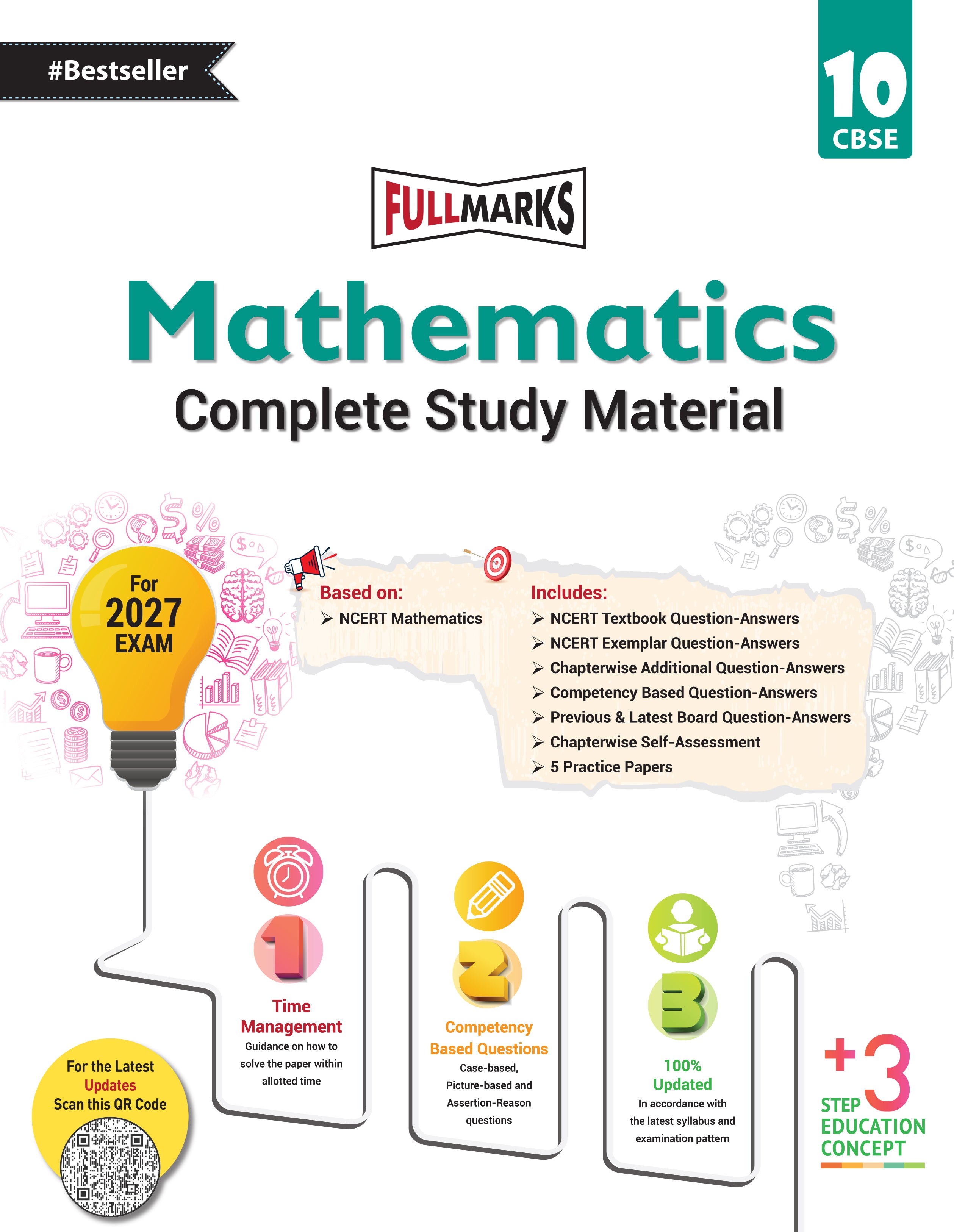 Full Marks Mathematics Complete Study Material Class 10 | Based on New NCERT Mathematics Textbook and CBSE Syllabus | Includes Chapterwise Summary, Solved Q/A, Practice Papers and More