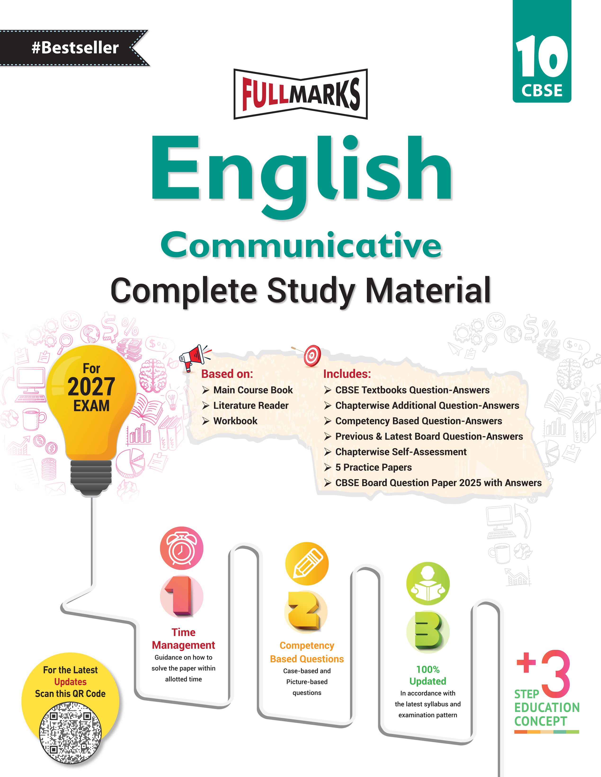 Full Marks English Communicative Complete Study Material Class 10 | Based on Main Course Book, Literature Reader, Workbook | Includes Chapterwise Summary, Solved Q/A, Practice Papers and More