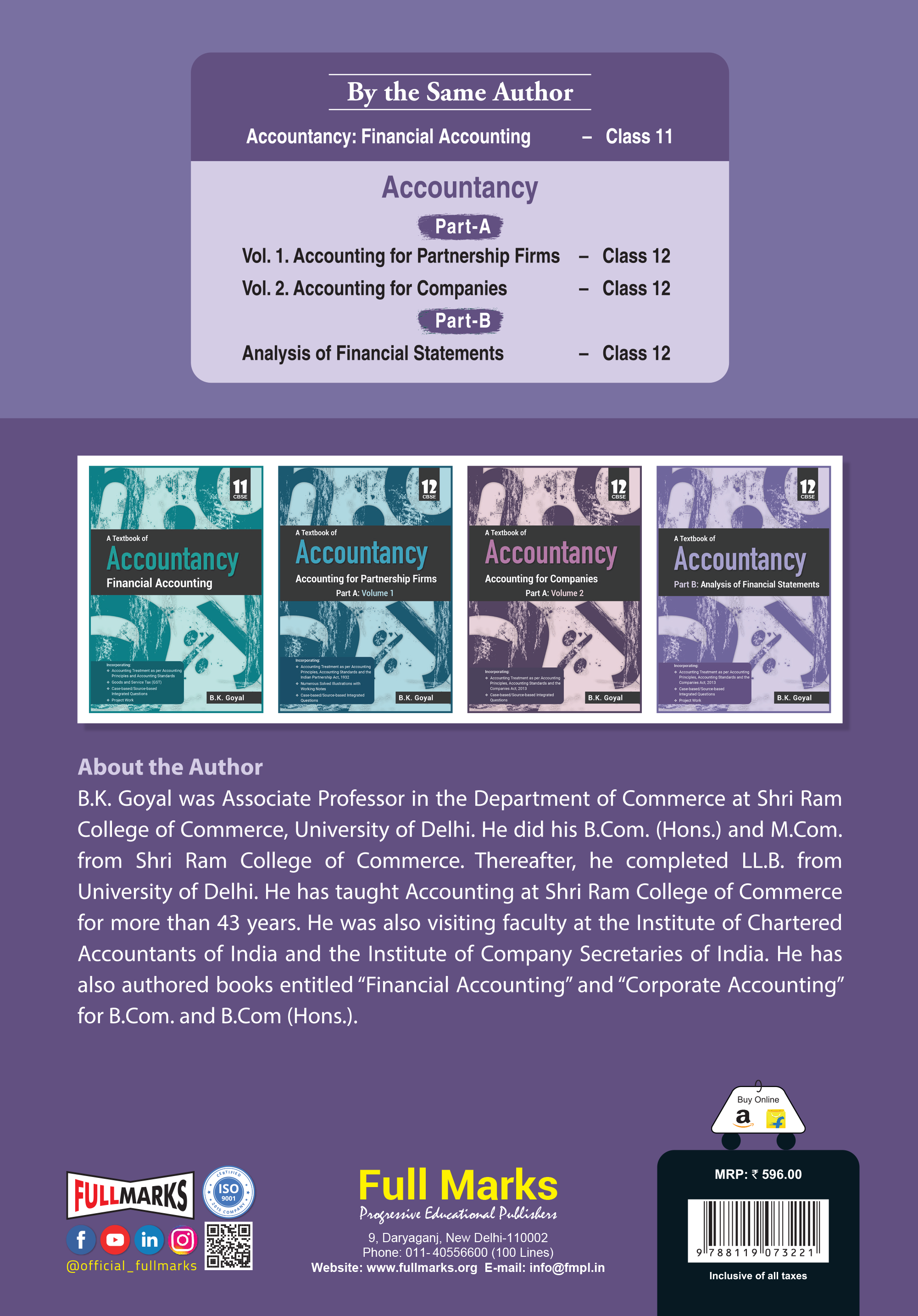 Full Marks Accountancy Textbook for Class 12 Part-B | Based on Analysis of Financial Statements | Aligned with Latest CBSE Syllabus