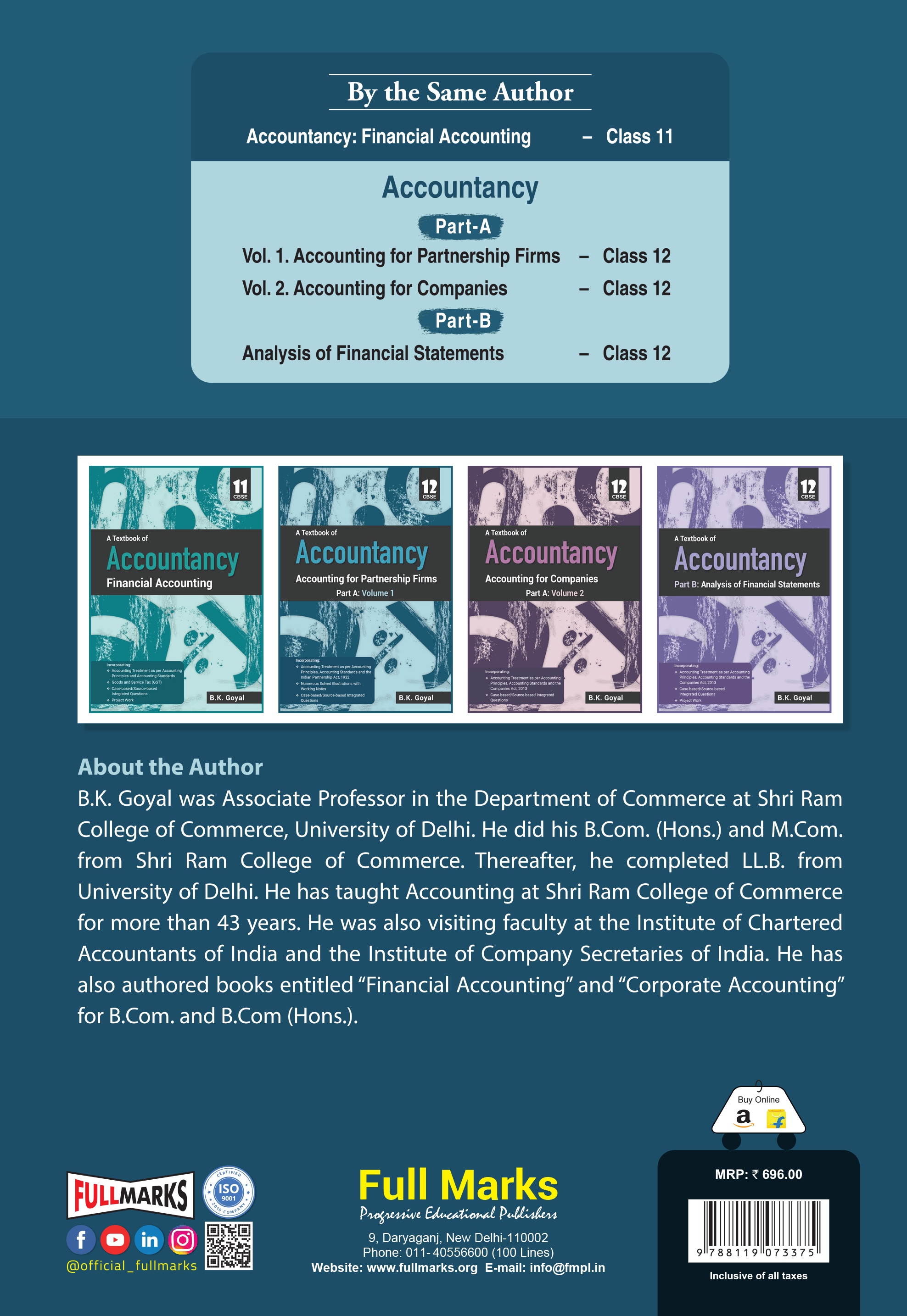 Full Marks Accountancy Textbook for Class 12 Part-A (Vol 1) | Based on Accounting for Partnership Firms | Aligned with Latest CBSE Syllabus