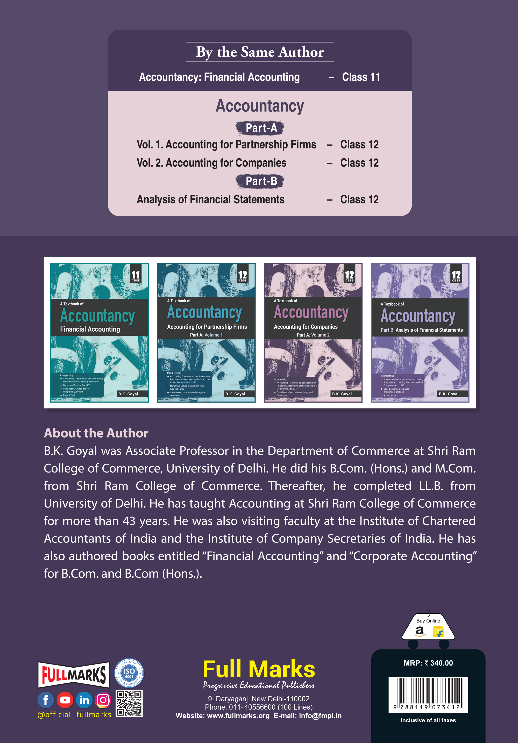 Full Marks Accountancy Textbook for Class 12 Part-A (Vol 2) | Based on Accounting for Companies | Aligned with Latest CBSE SyllabuS