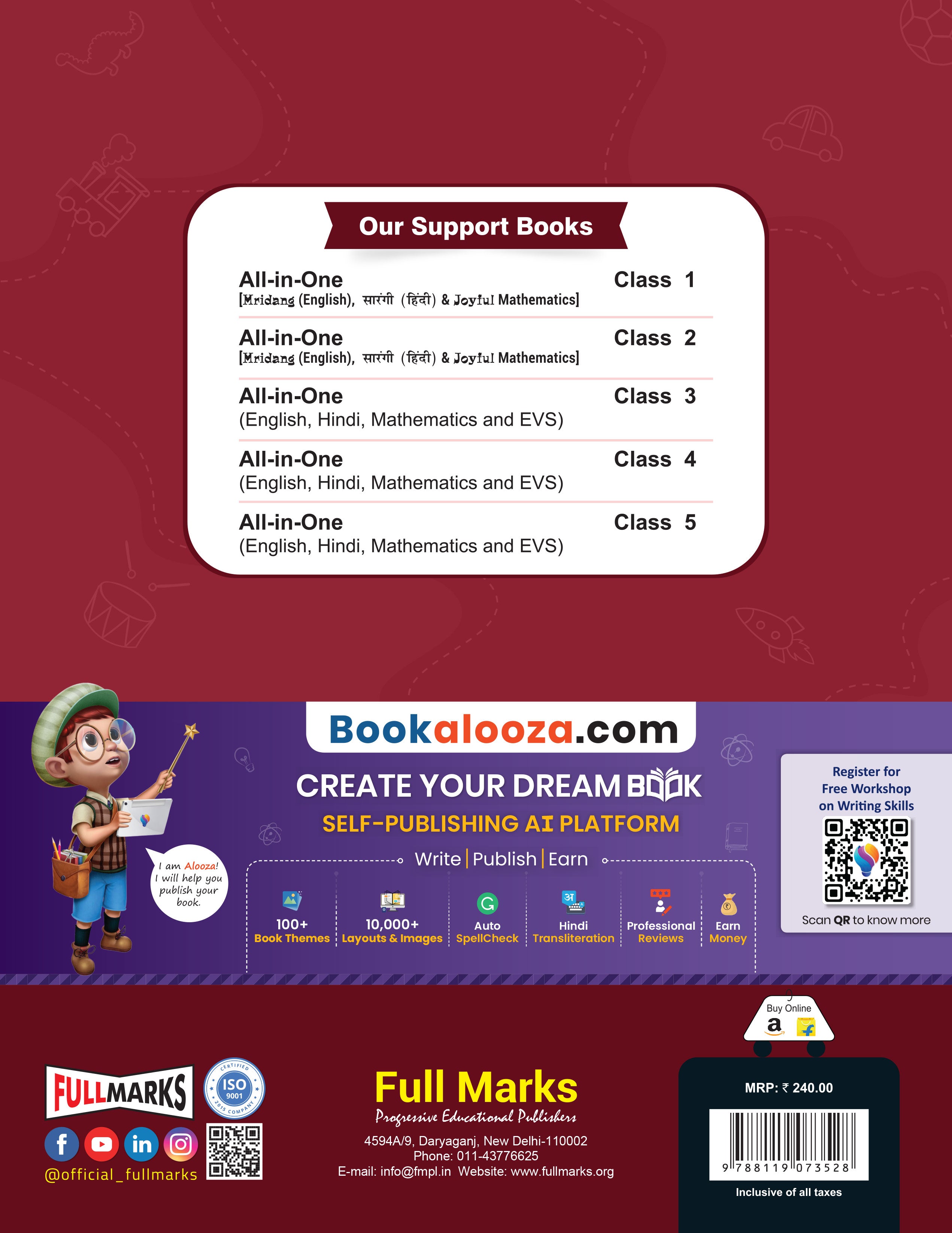 Full Marks All-in-One Class 1 | Complete Study Material for English, Hindi & Maths | Based on New NCERT Textbooks – Mridang, Sarangi, Joyful Mathematics | Aligned with Latest CBSE Syllabus