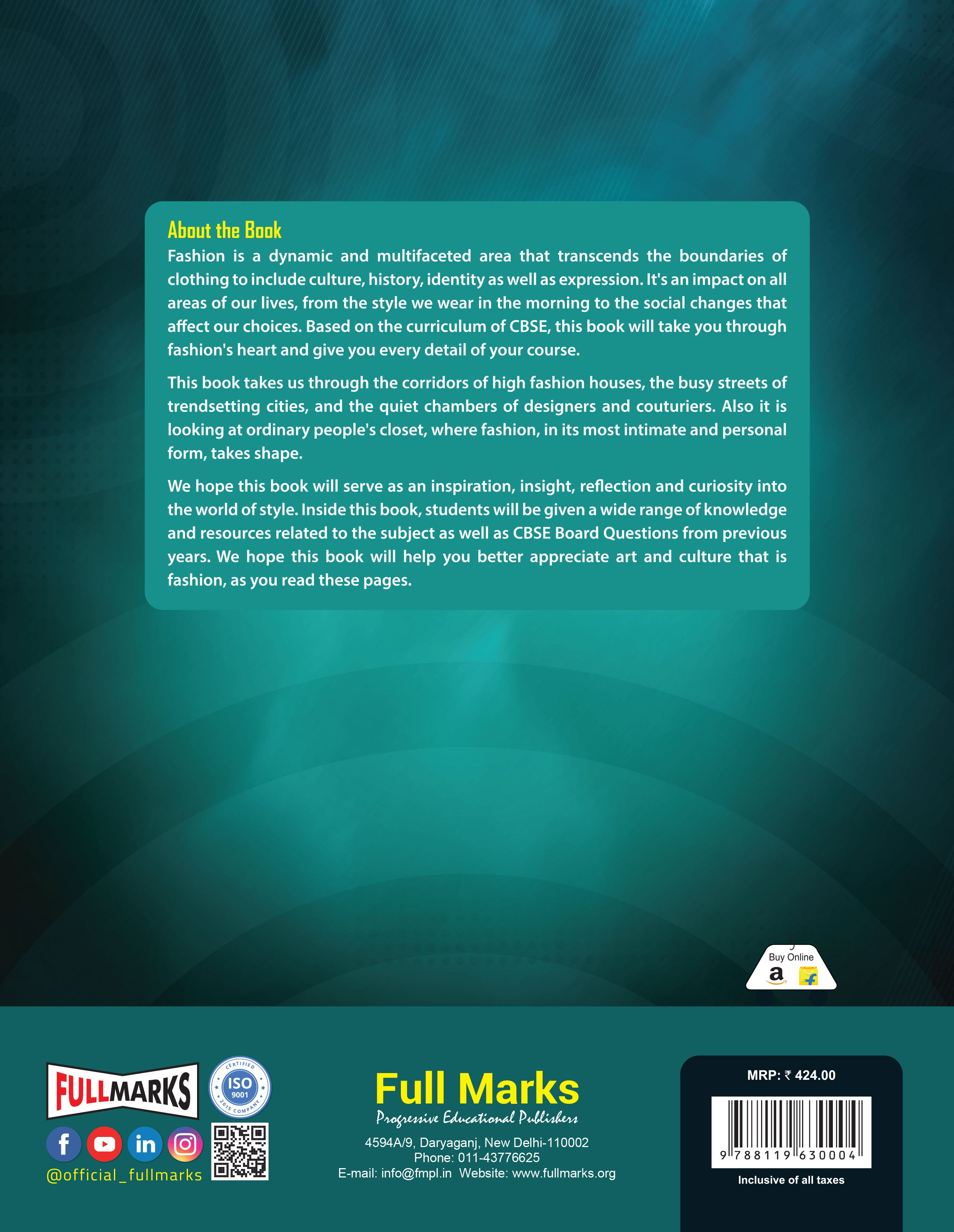 Full Marks Fashion Studies Skill Education Textbook for Class 12 | Subject Code 837