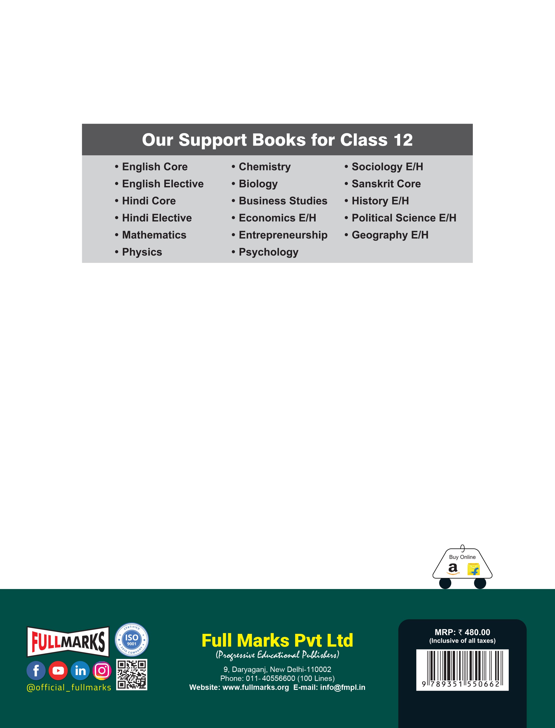 Full Marks Business Studies Complete Study Material Class 12 | Based on Latest NCERT Textbook Business Studies and CBSE Syllabus | Includes Chapterwise Summary, Solved Q/A, Practice Papers and More