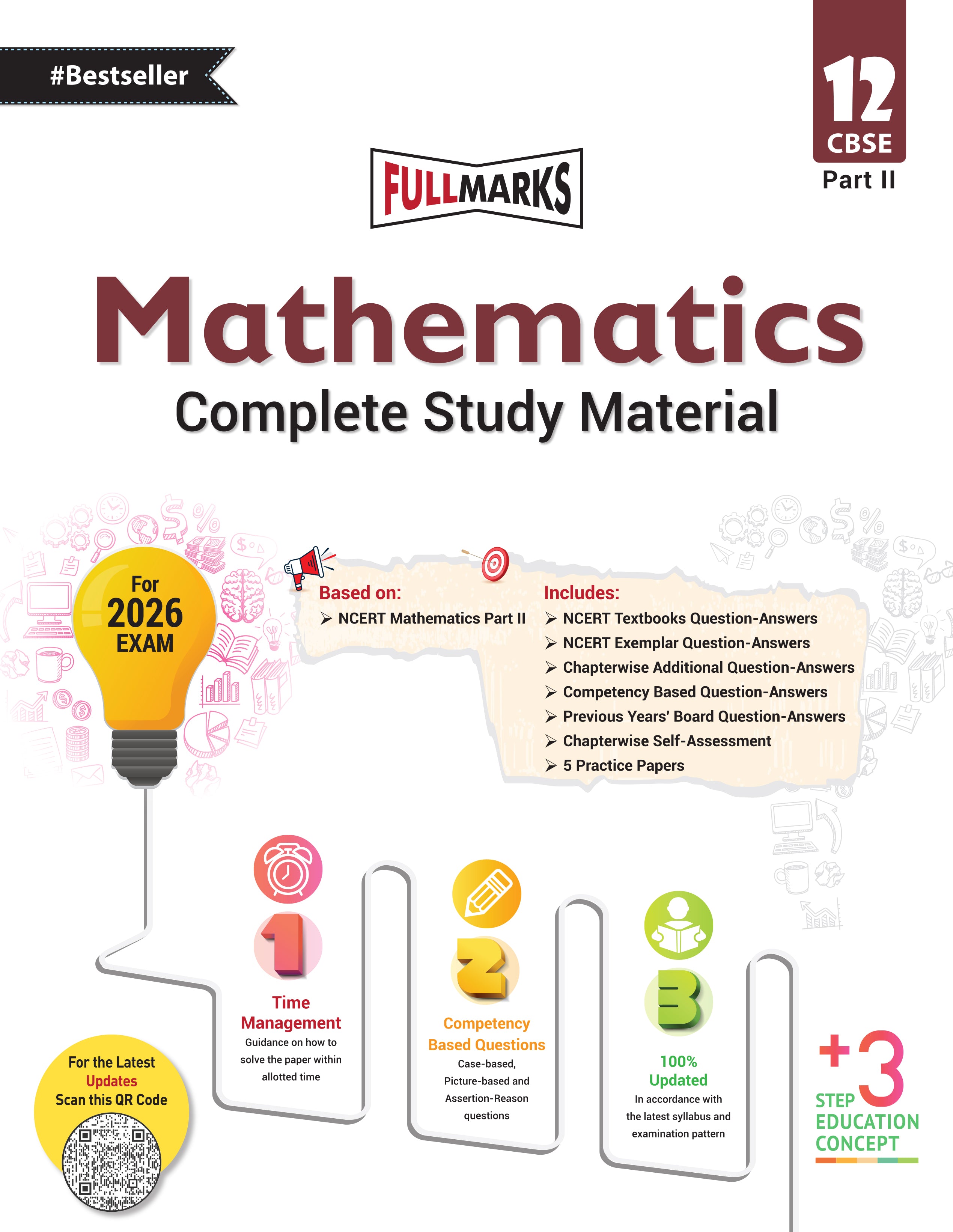 Full Marks Mathematics Part-2 Complete Study Material Class 12 | Based on Latest NCERT Textbook Mathematics (Part 2) and CBSE Syllabus | Includes Chapterwise Summary, Solved Q/A, Practice Papers and More
