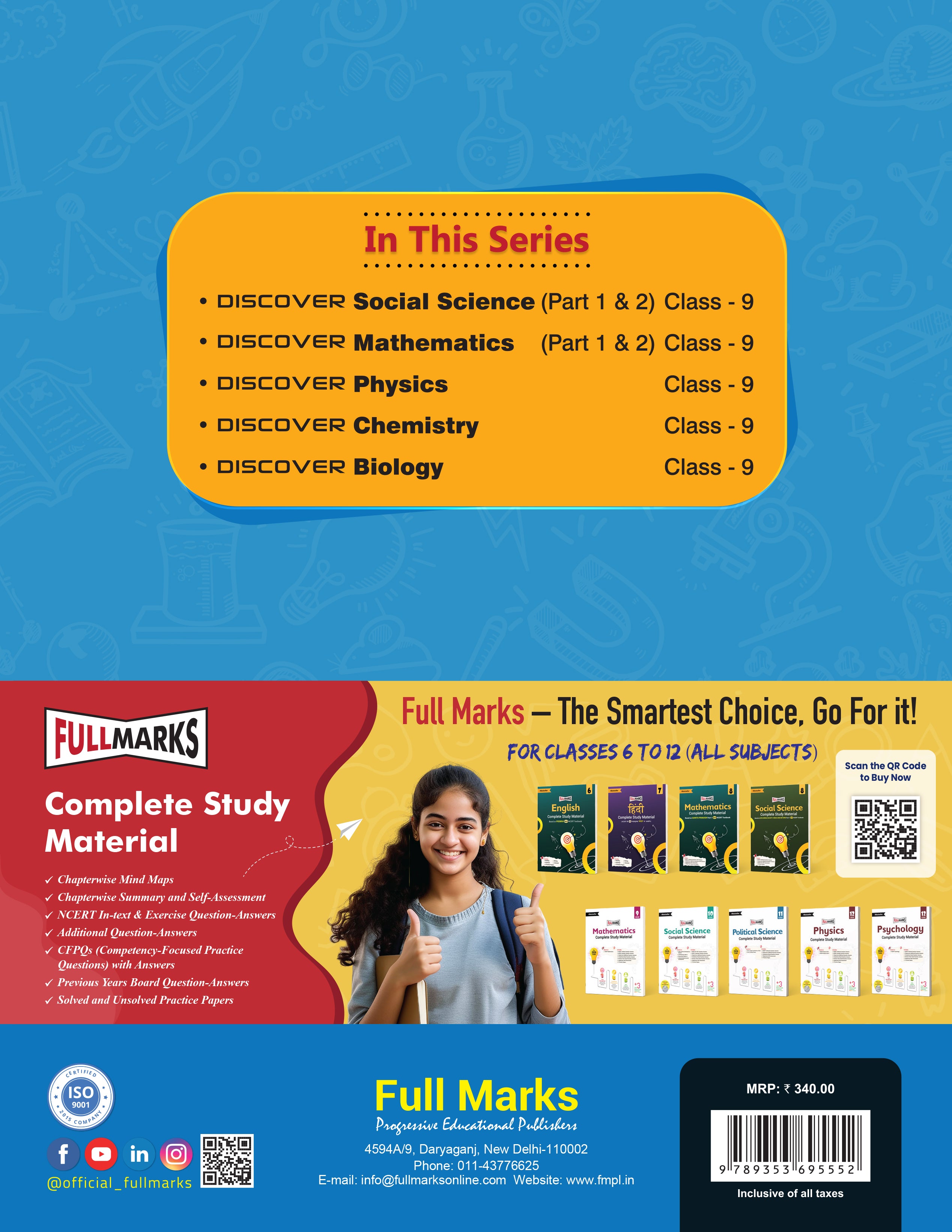 Full Marks Discover Chemistry Textbook for Class 9 | Based on New NCERT Syllabus | Aligned with NEP 2020 & NCF-SE 2023 | For 2027 Examination