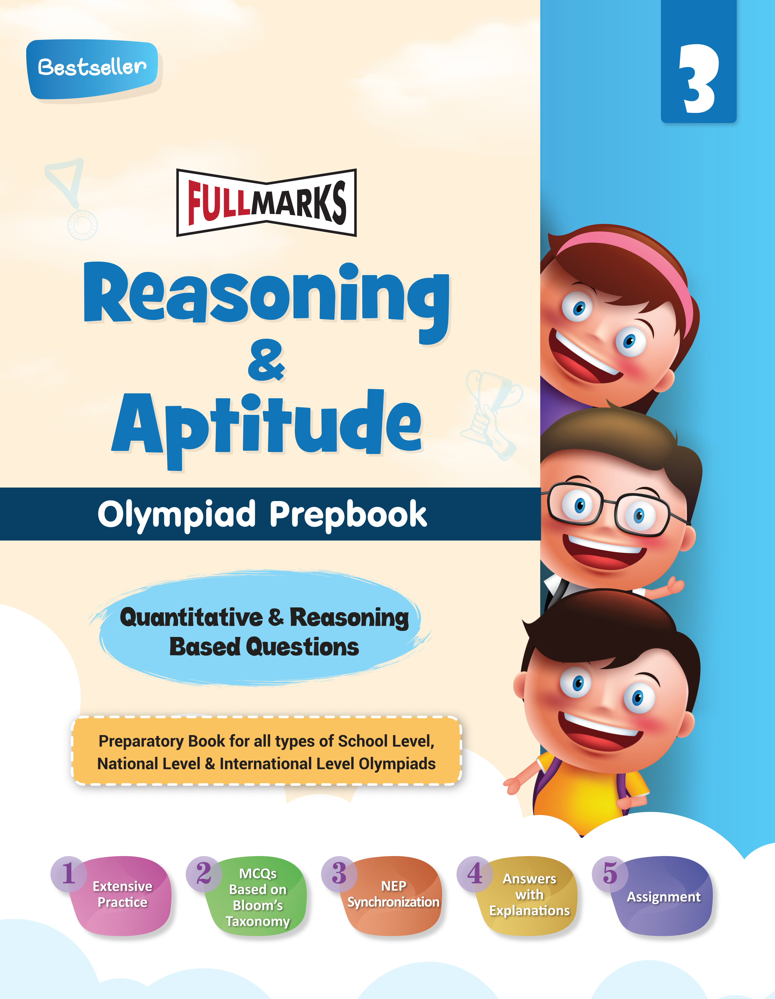 Full Marks Reasoning & Aptitude SLE Olympiad Prep Book for Class 3: Aligned with Bloom's Taxonomy, NCERT Syllabus, HOTS, and Model Test Papers | Strengthens Problem-Solving Skills | Ideal for 2025 & 2026 Olympiads