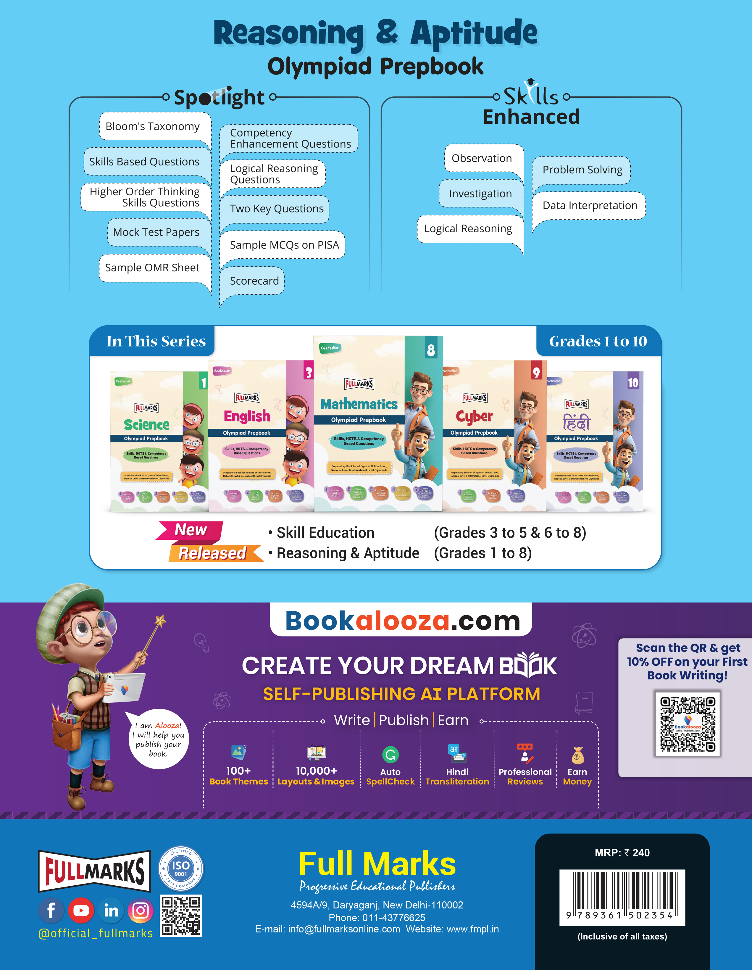 Full Marks Reasoning & Aptitude SLE Olympiad Prep Book for Class 7: Aligned with Bloom's Taxonomy, NCERT Syllabus, HOTS, and Model Test Papers | Strengthens Problem-Solving Skills | Ideal for 2025 & 2026 Olympiads