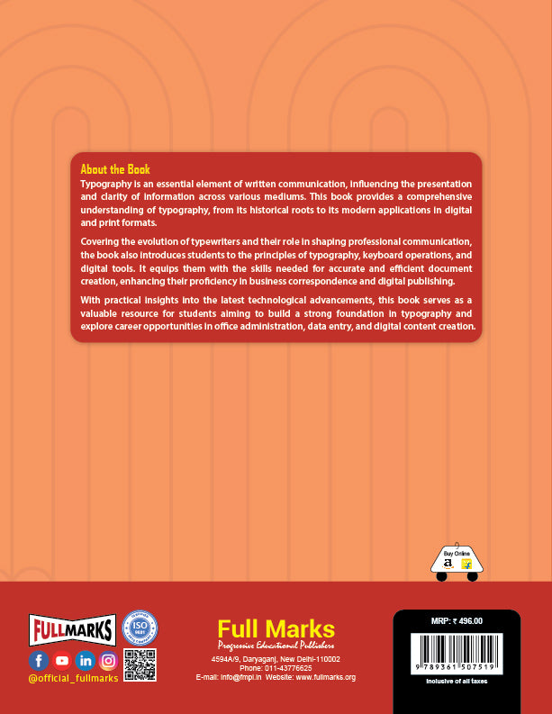 Full Marks Typography & Computer Applications Skill Education Textbook for Class 11 | Subject Code 817