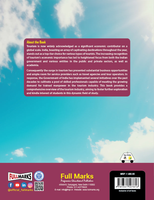 Full Marks Tourism Skill Education Textbook for Class 11 | Subject Code 806
