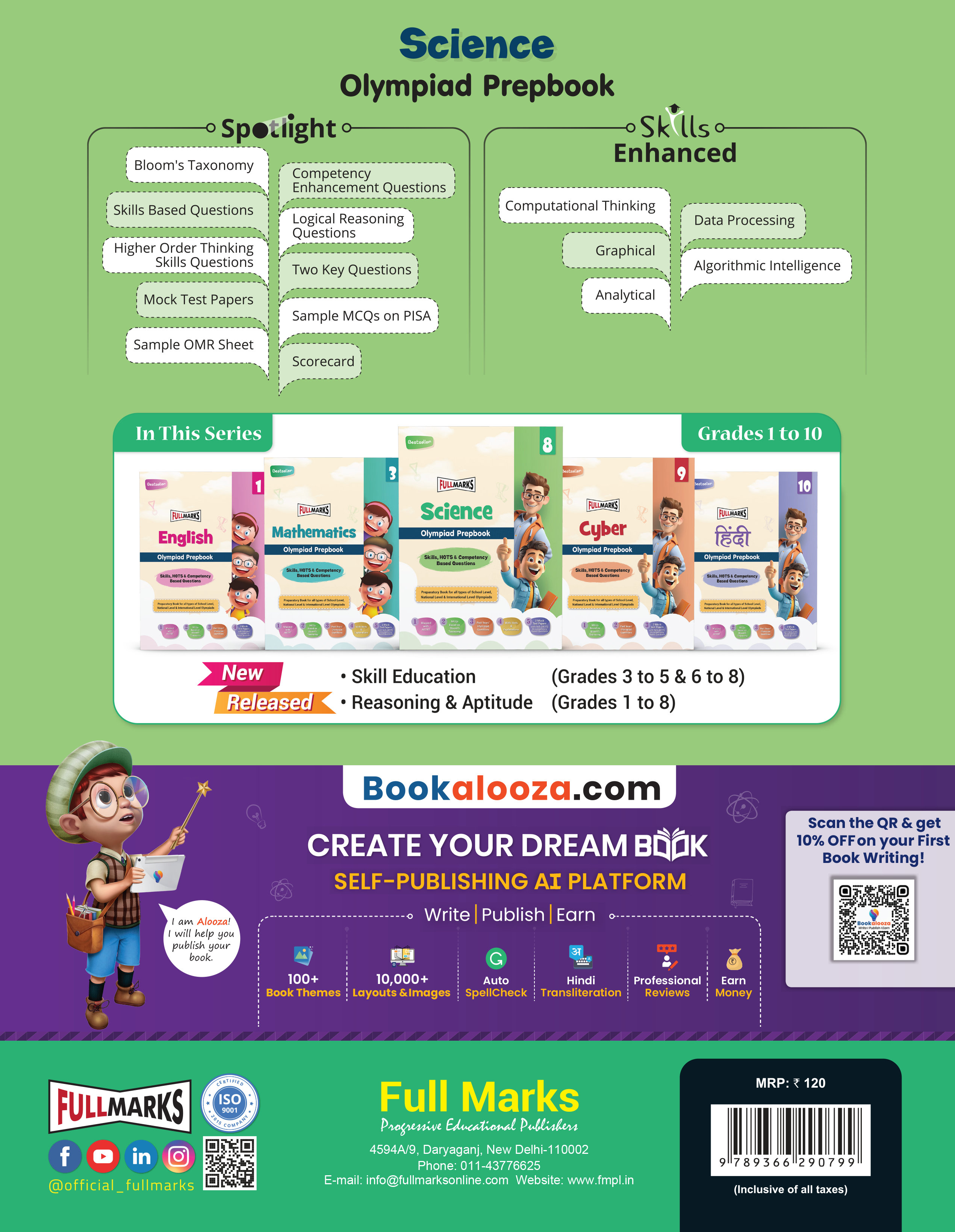 Full Marks Science SLE Olympiad Prep Book for Class 6: Aligned with Bloom's Taxonomy, NCERT Syllabus, HOTS, and Model Test Papers | Strengthens Problem-Solving Skills | Ideal for 2025 & 2026 Olympiads
