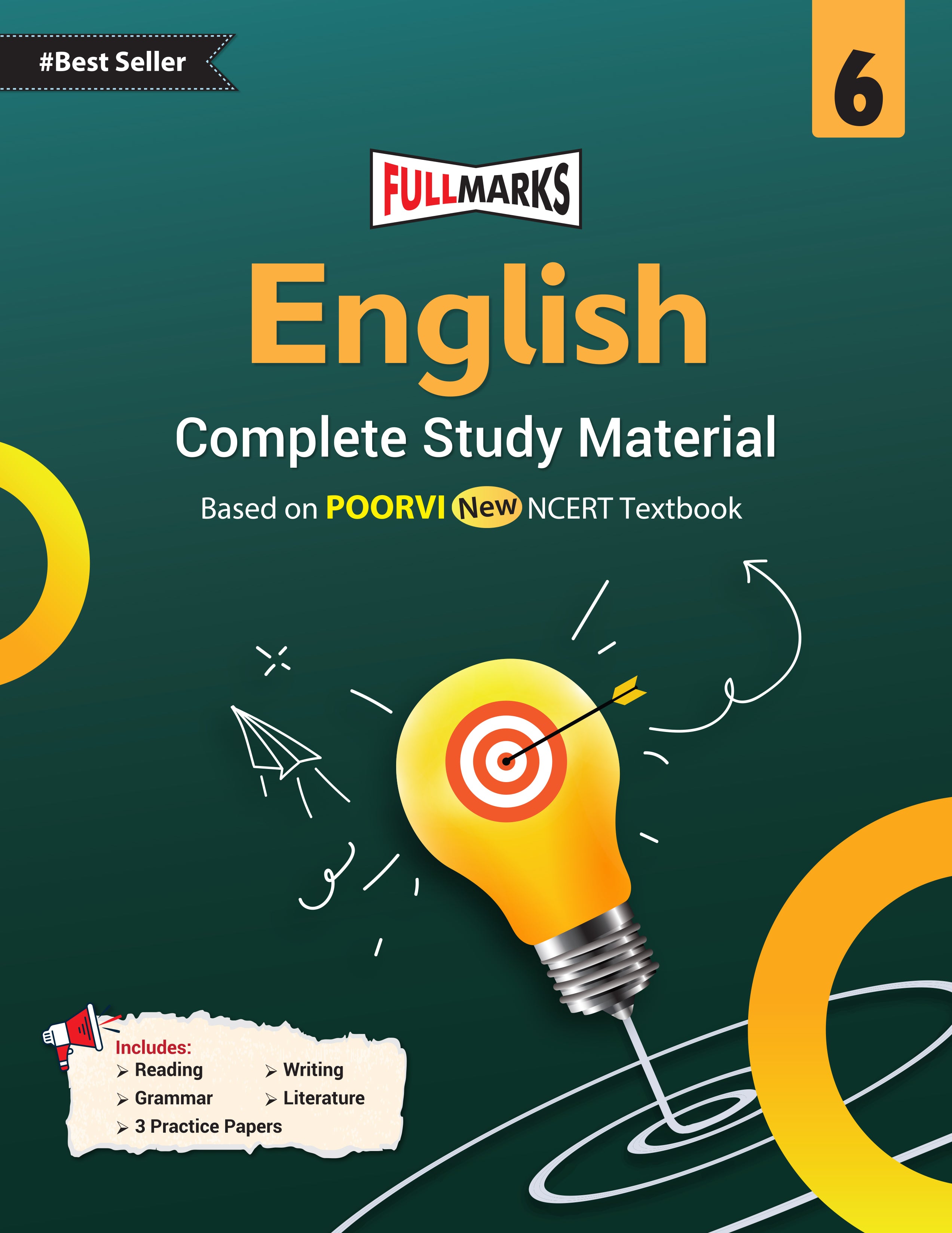 Full Marks Class 6 Combo of 3 Books - English (POORVI) + Hindi (MALHAR) + Social Science (EXPLORING SOCIETY) | Complete Study Material