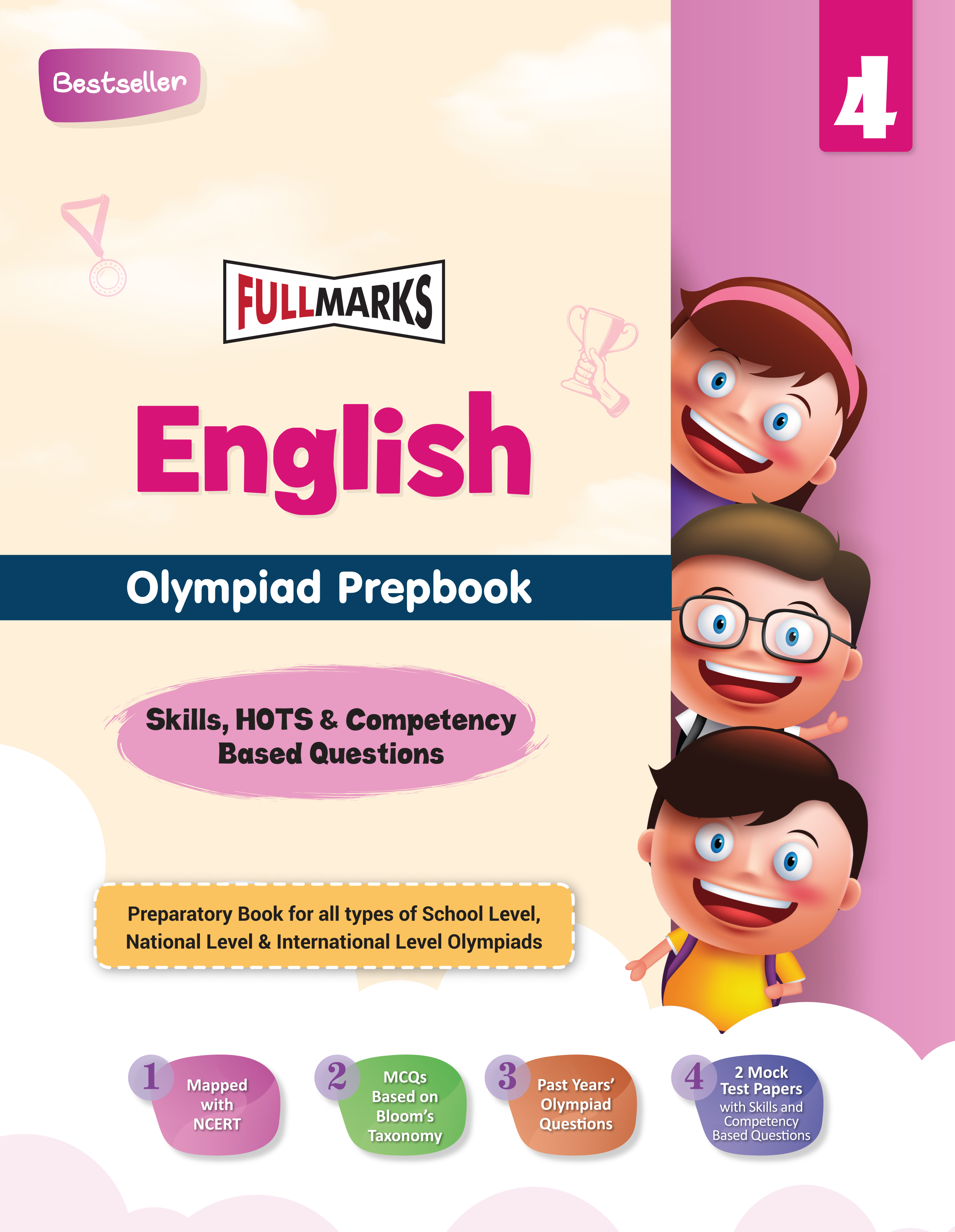 Full Marks English SLE Olympiad Prep Book for Class 4: Aligned with Bloom's Taxonomy, NCERT Syllabus, HOTS, and Model Test Papers | Strengthens Problem-Solving Skills | Ideal for 2025 & 2026 Olympiads