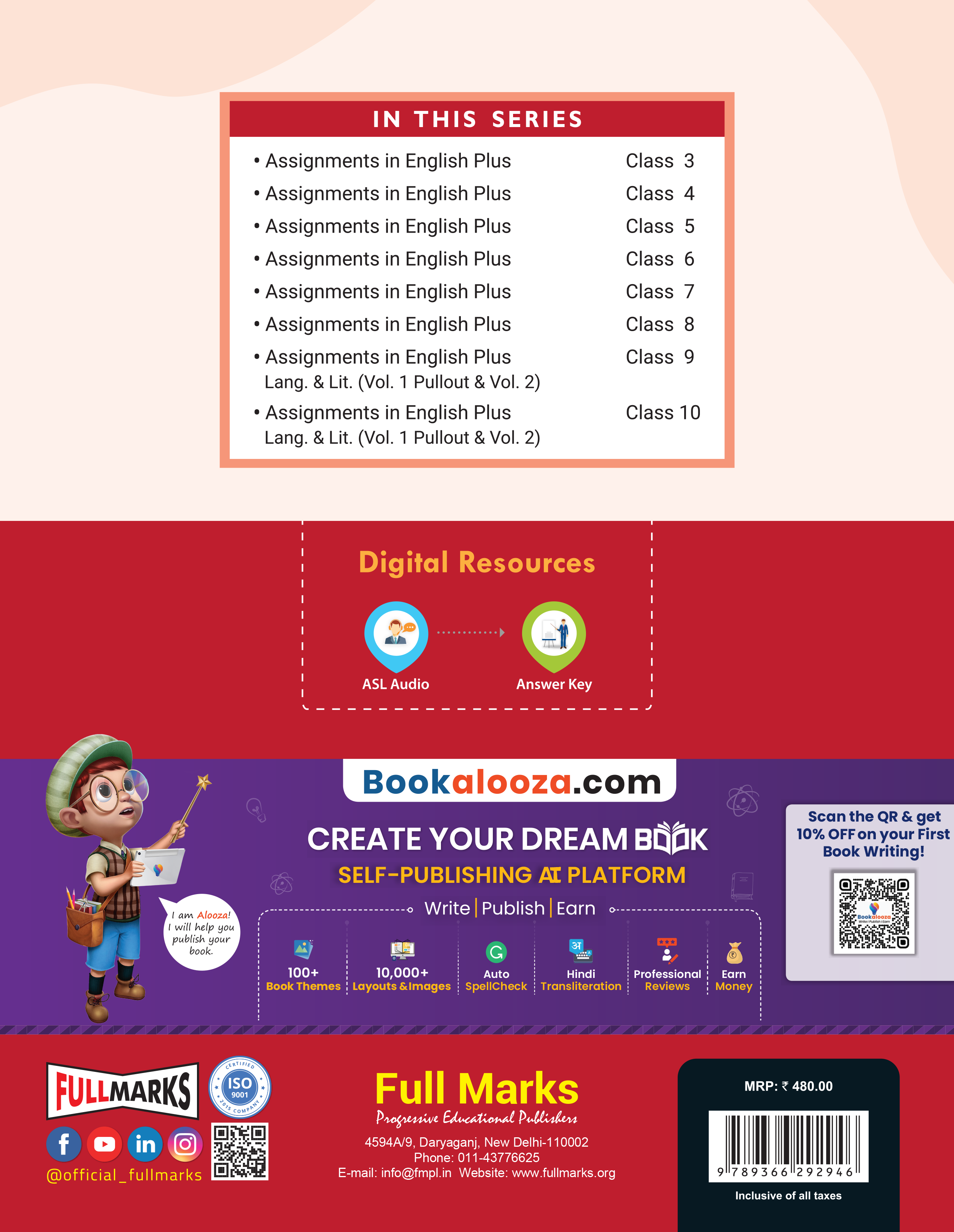 Full Marks Assignments in English Plus Ver.2 for Class 6