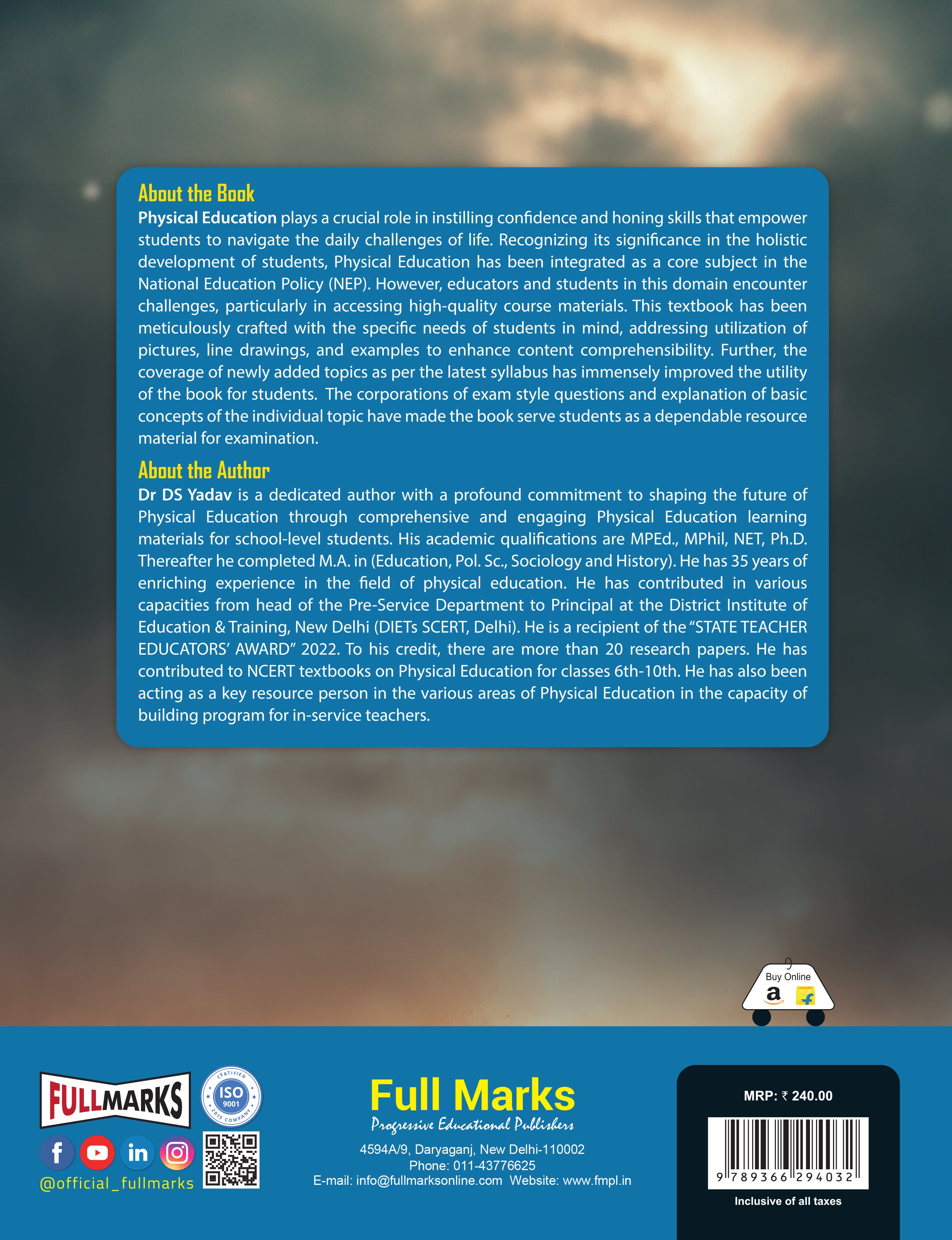 Full Marks Sharirik Shiksha Textbook for Class 12 | Based on the Latest CBSE Syllabus | Subject Code 048