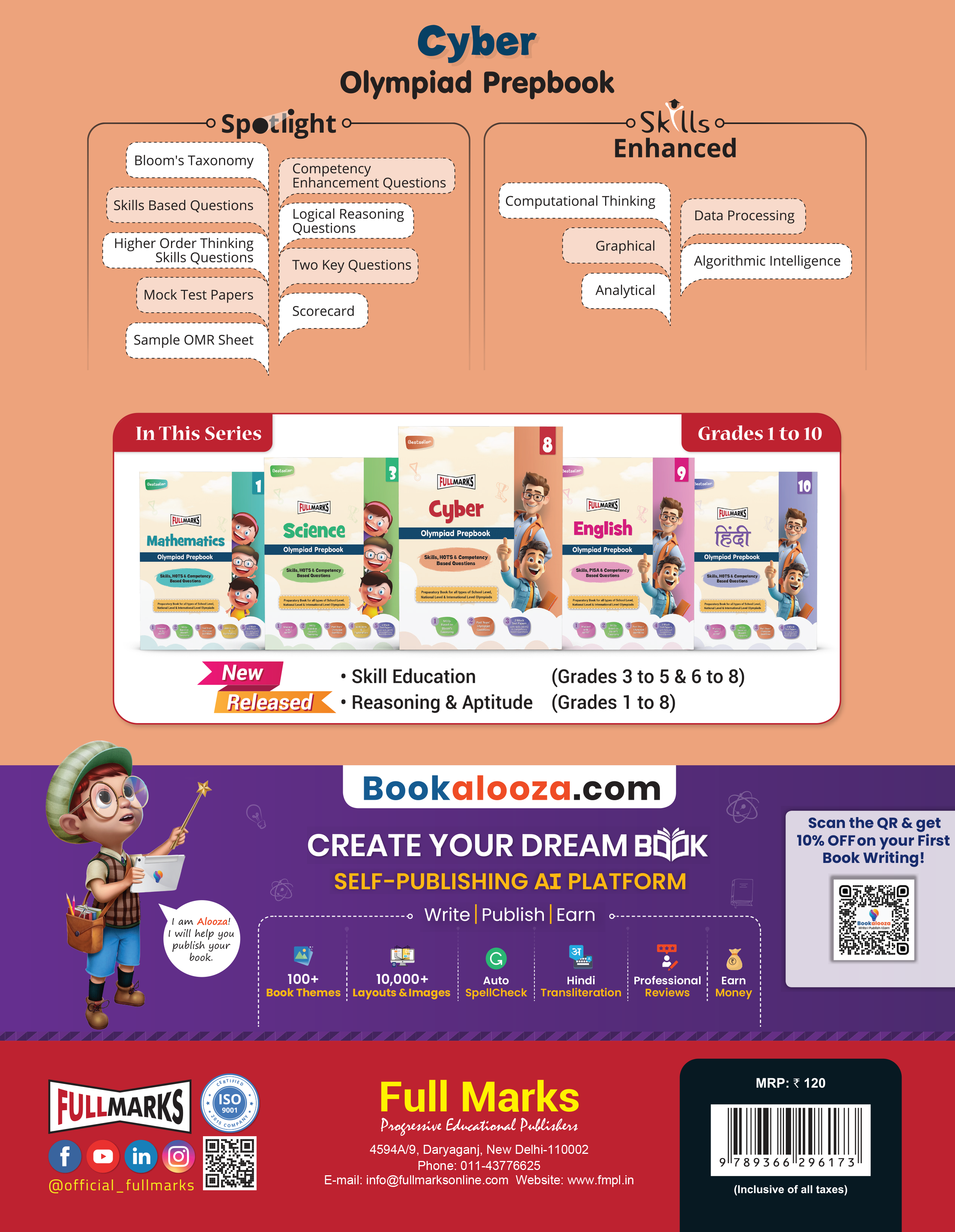Full Marks Cyber SLE Olympiad Prep Book for Class 10: Aligned with Bloom's Taxonomy, NCERT Syllabus, HOTS, and Model Test Papers | Strengthens Problem-Solving Skills | Ideal for 2025 & 2026 Olympiads