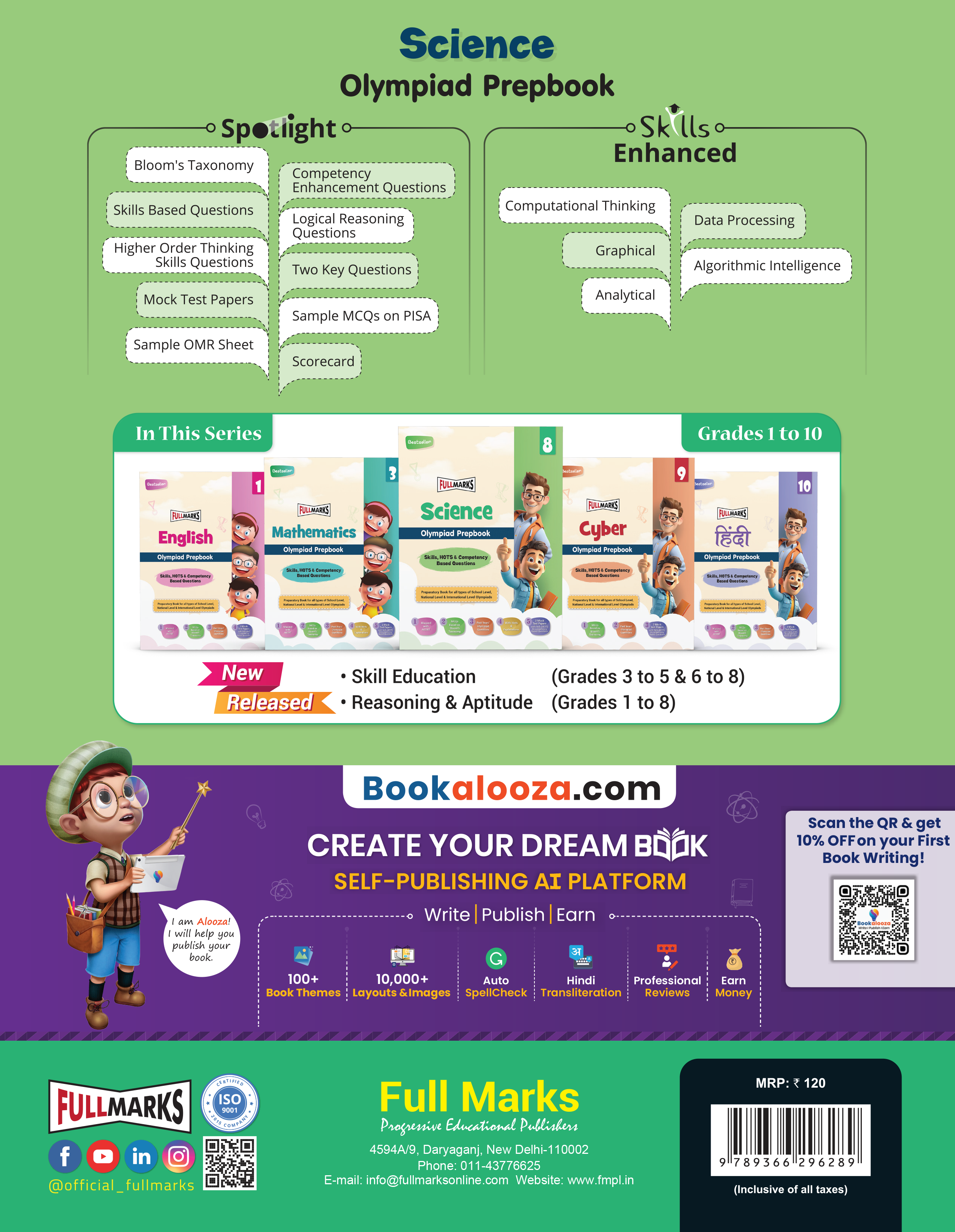 Full Marks Science SLE Olympiad Prep Book for Class 7: Aligned with Bloom's Taxonomy, NCERT Syllabus, HOTS, and Model Test Papers | Strengthens Problem-Solving Skills | Ideal for 2025 & 2026 Olympiads