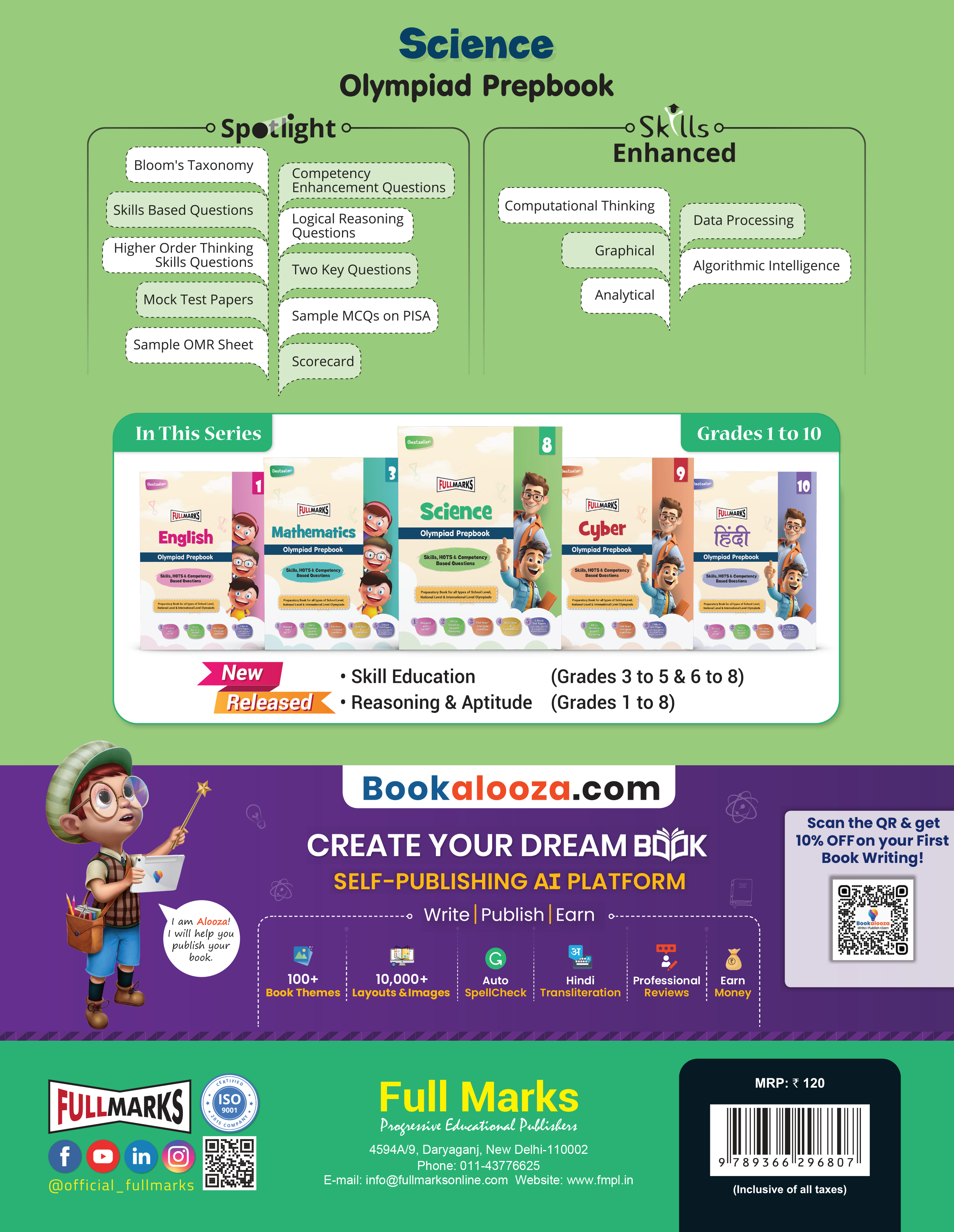 Full Marks Science SLE Olympiad Prep Book for Class 4: Aligned with Bloom's Taxonomy, NCERT Syllabus, HOTS, and Model Test Papers | Strengthens Problem-Solving Skills | Ideal for 2025 & 2026 Olympiads