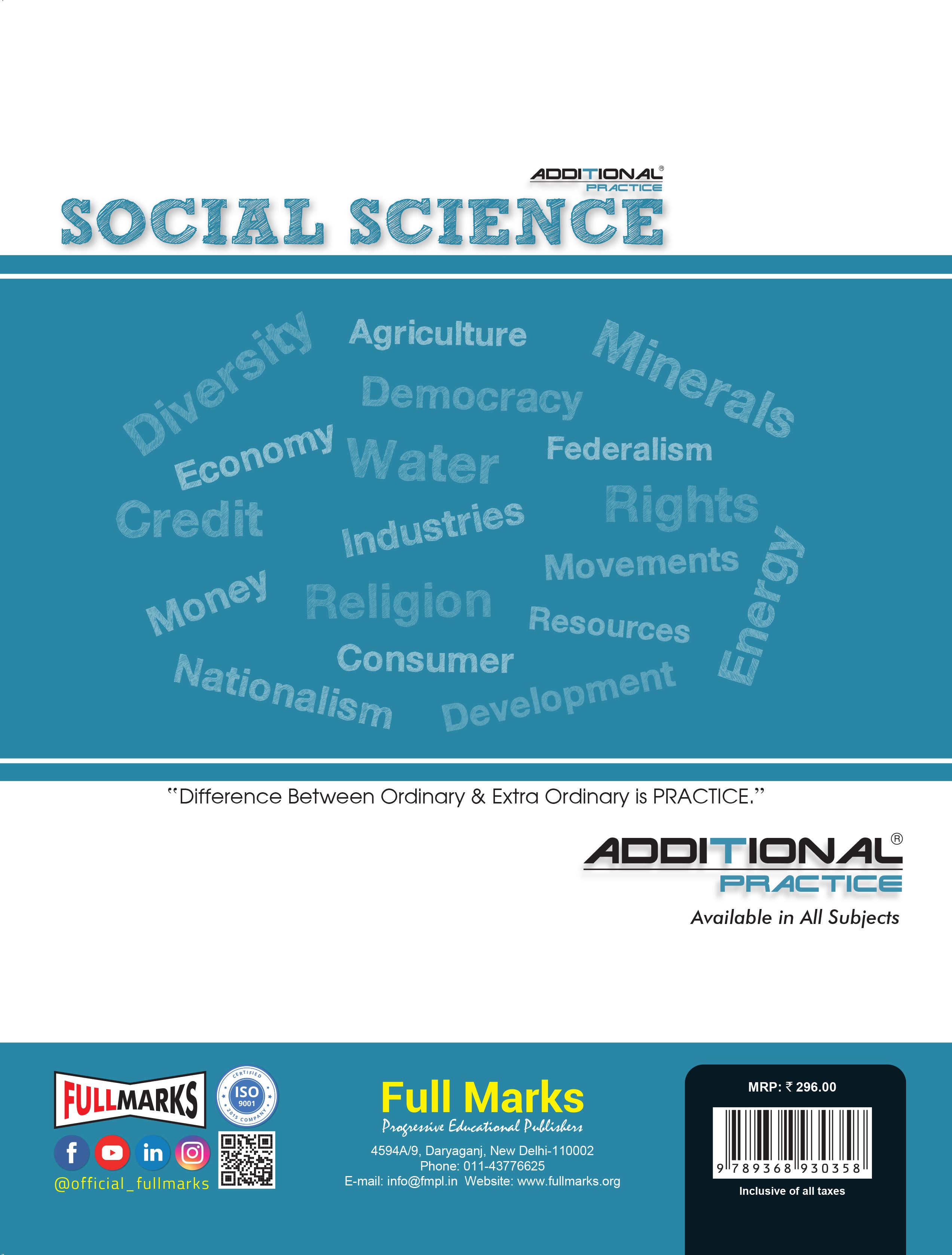Full Marks Additional Practice – Social Science Worksheets Class 9 | Based on NCERT Textbook India and the Contemporary World-I, Contemporary India-I, Democratic Politics-I, Economics