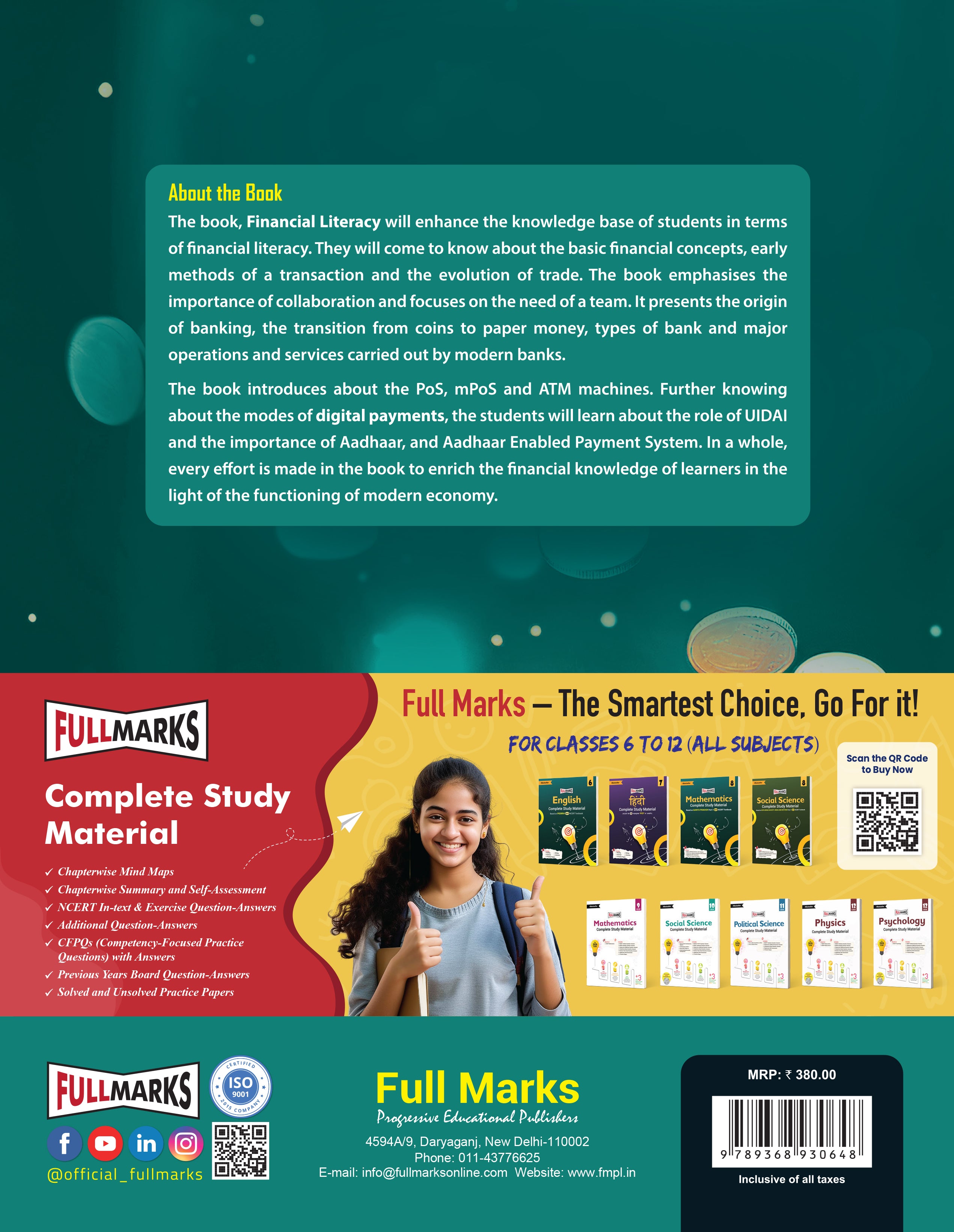 Full Marks Financial Literacy Skill Education Textbook for Class 8 | Subject Code 904