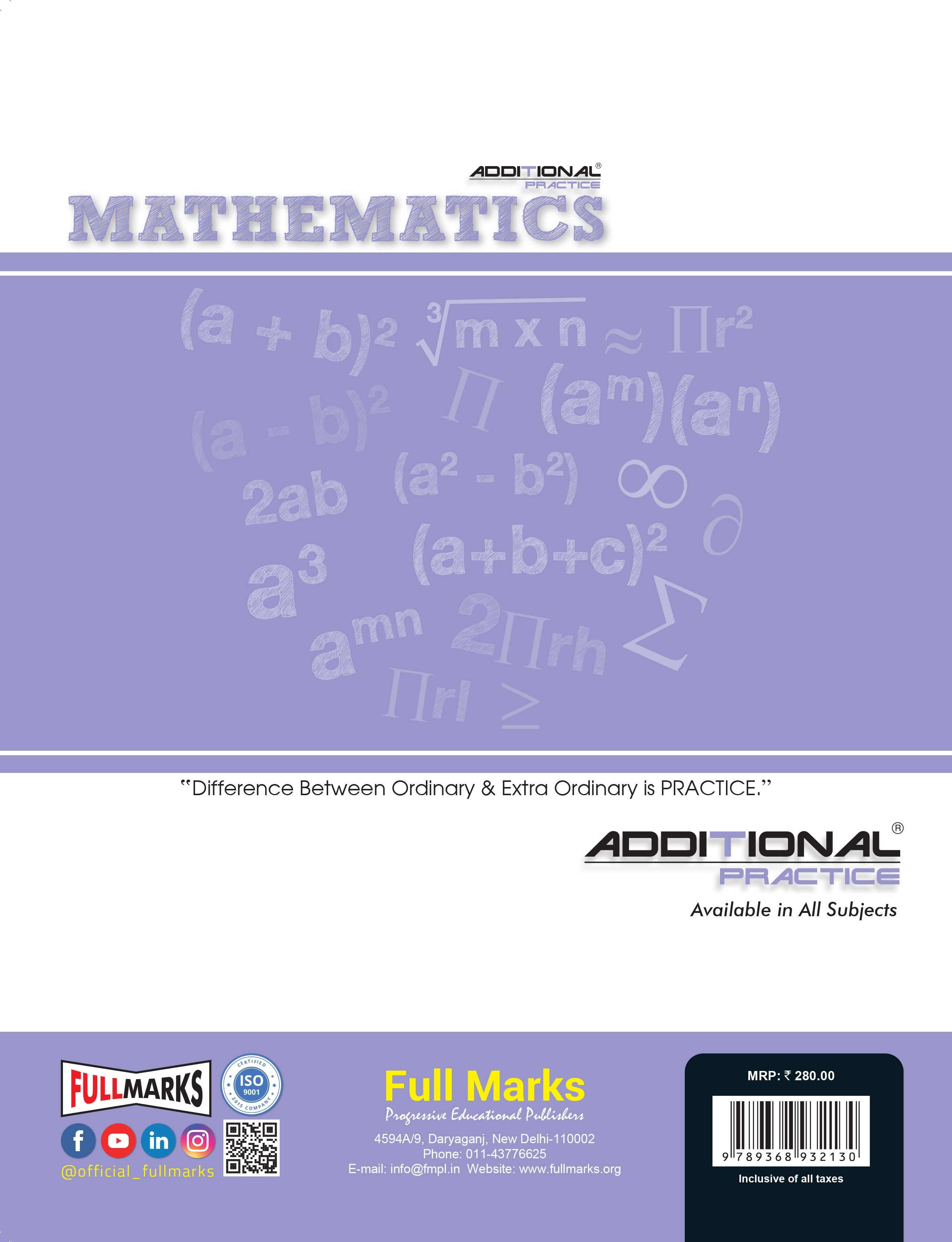 Full Marks Additional Practice – Mathematics Worksheets Class 8 | Based on NCERT Textbook