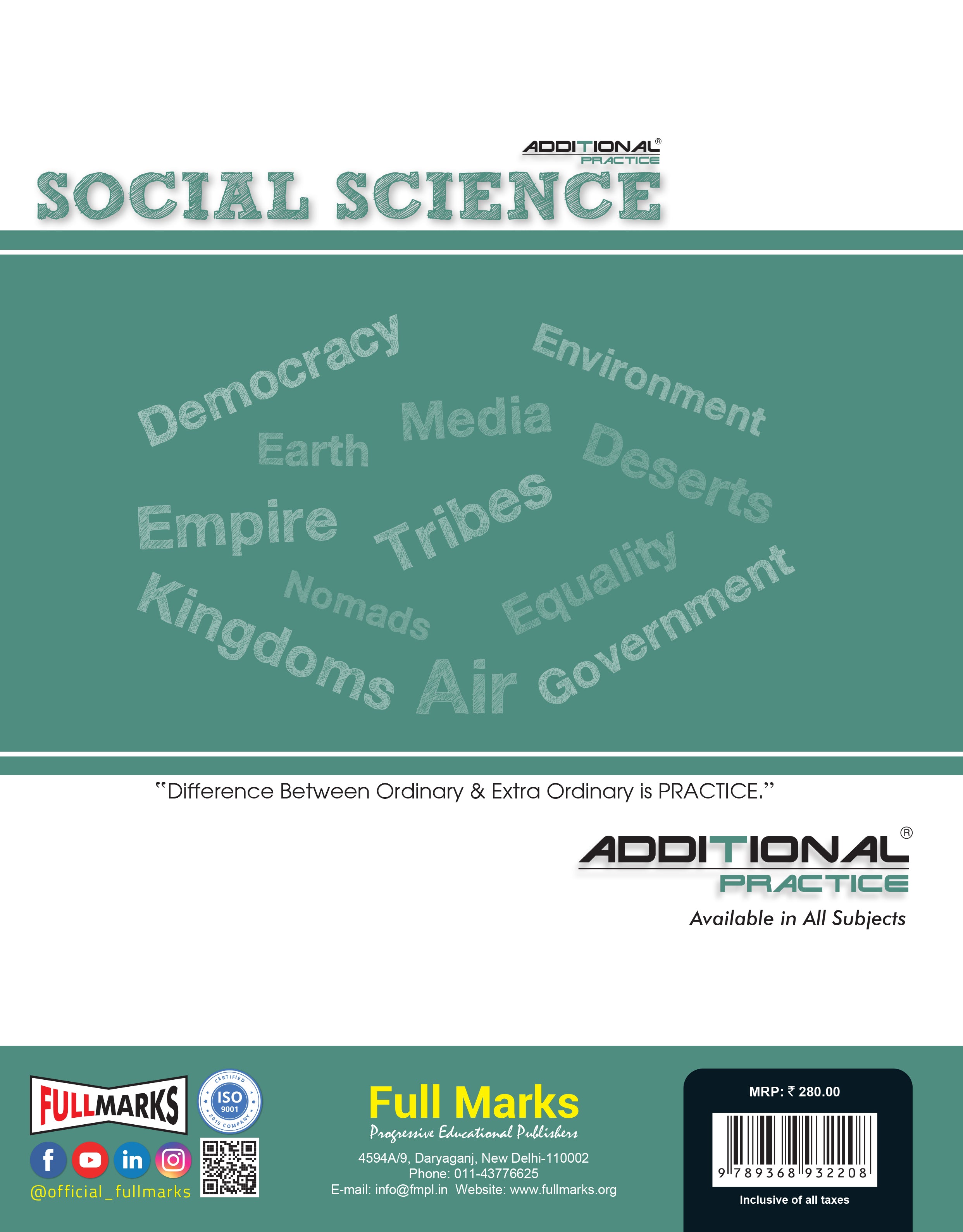Full Marks Additional Practice – Social Science Worksheets Class 7 | Based on NCERT Textbook Our Past-II, Our Environment, Social & Political Life-II