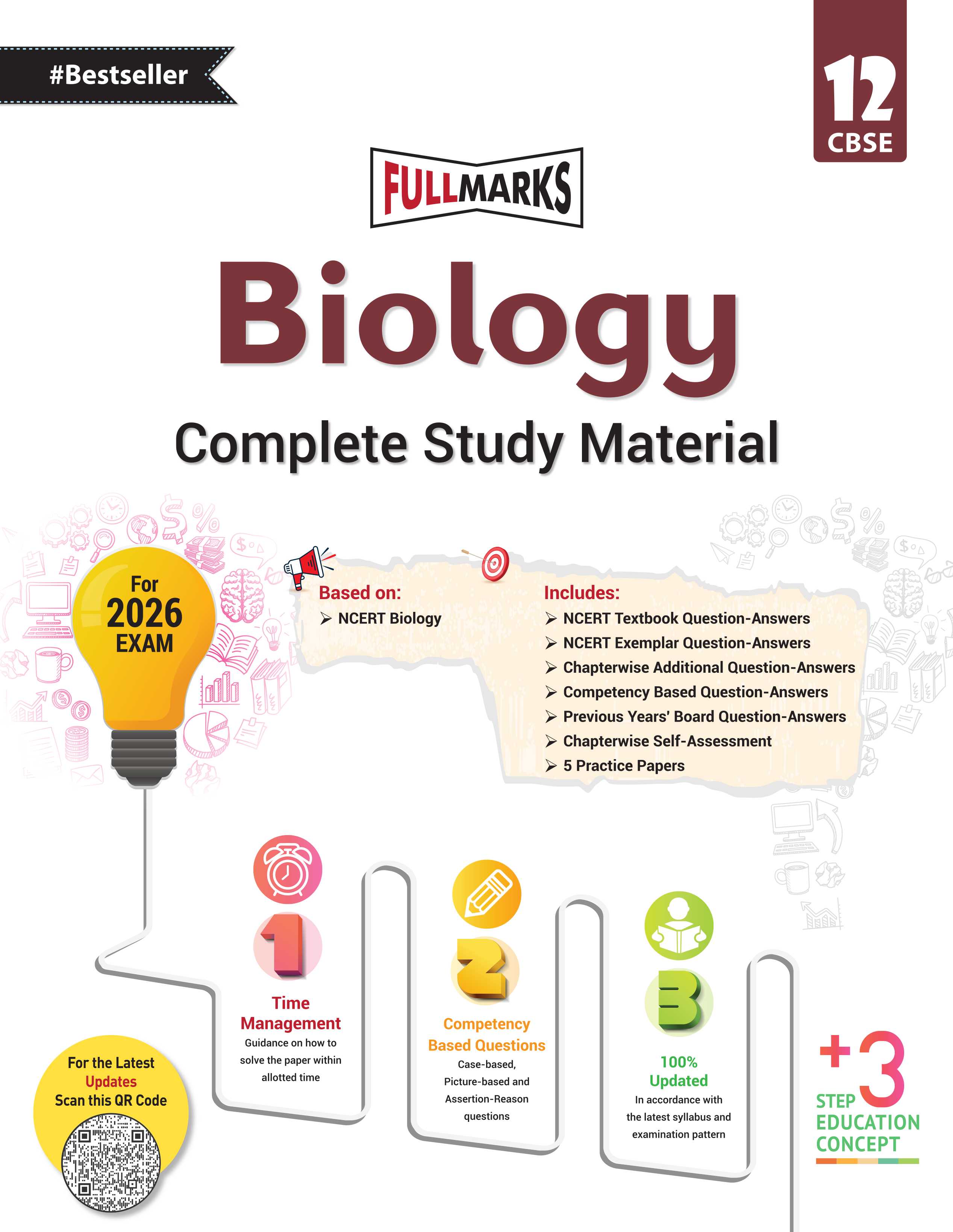 Full Marks Class 12 Combo of 3 Books - Physics + Chemistry + Biology | Complete Study Material