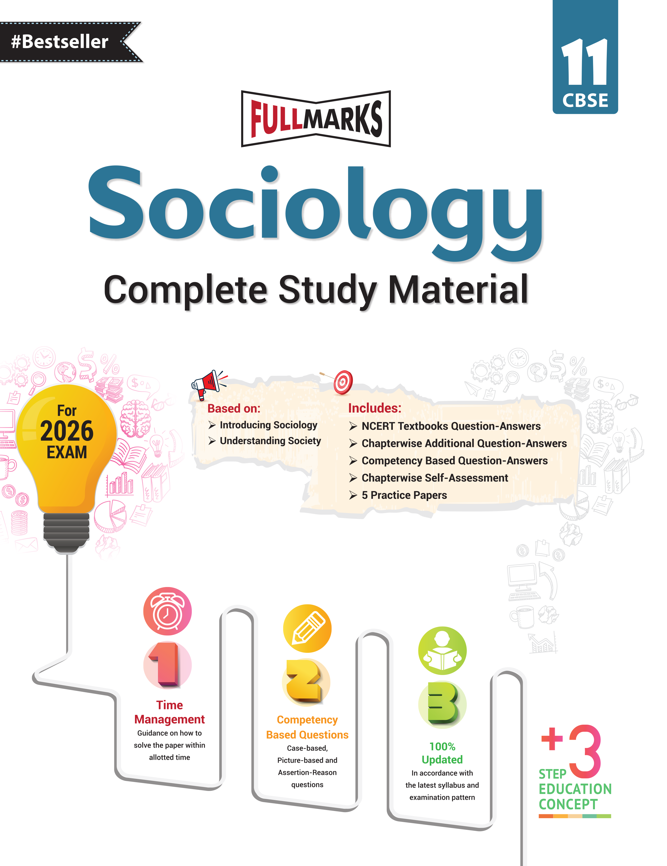 Full Marks Sociology Complete Study Material Class 11 | Based on Introducing Sociology, Understanding Society | Includes Chapterwise Summary, Solved Q/A, Practice Papers and More