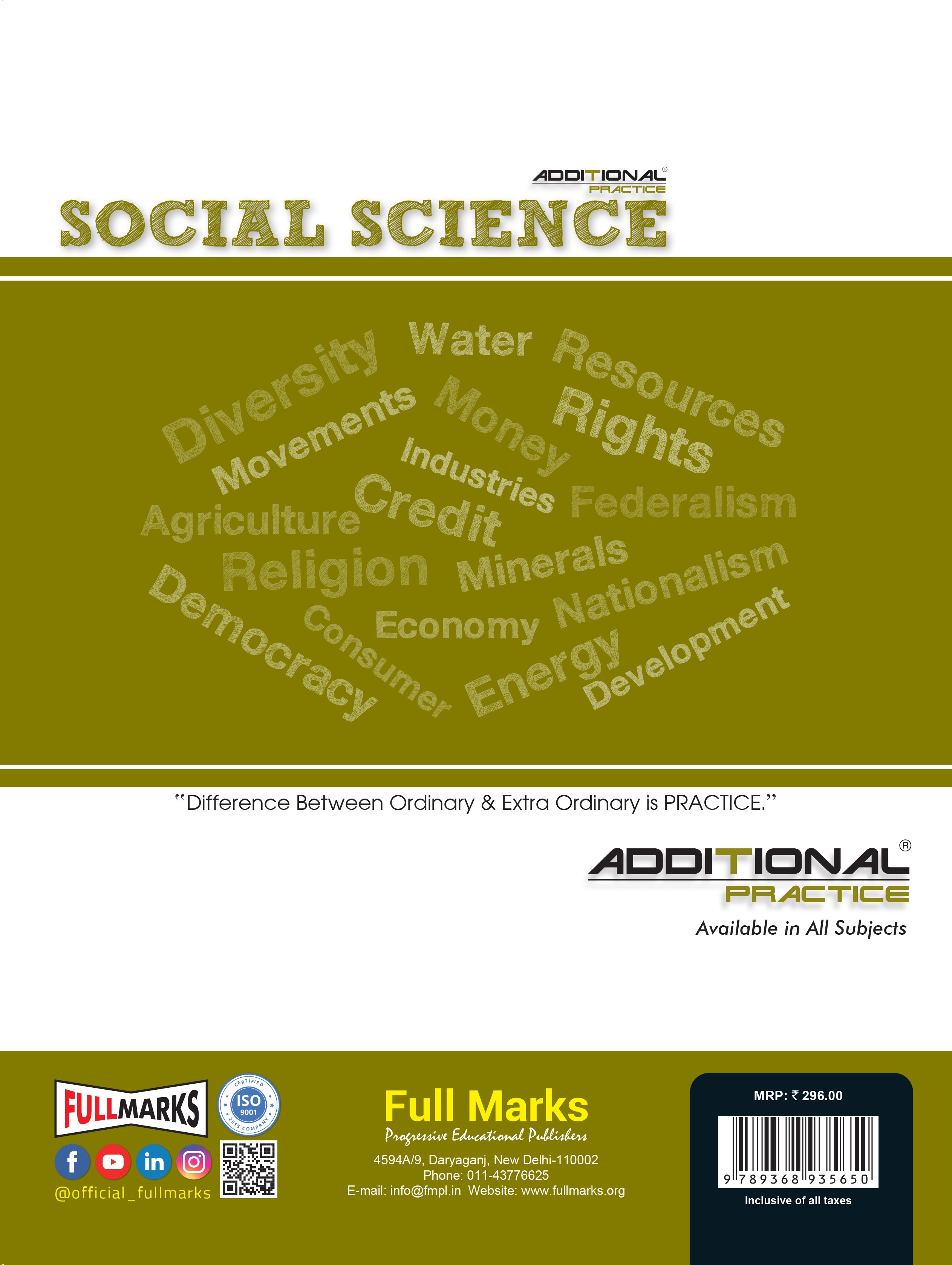 Full Marks Additional Practice – Social Science Worksheets Class 10 | Based on NCERT Textbook India and the Contemporary World-II, Contemporary India-II, Democratic Politics-II, Understanding Economic Development
