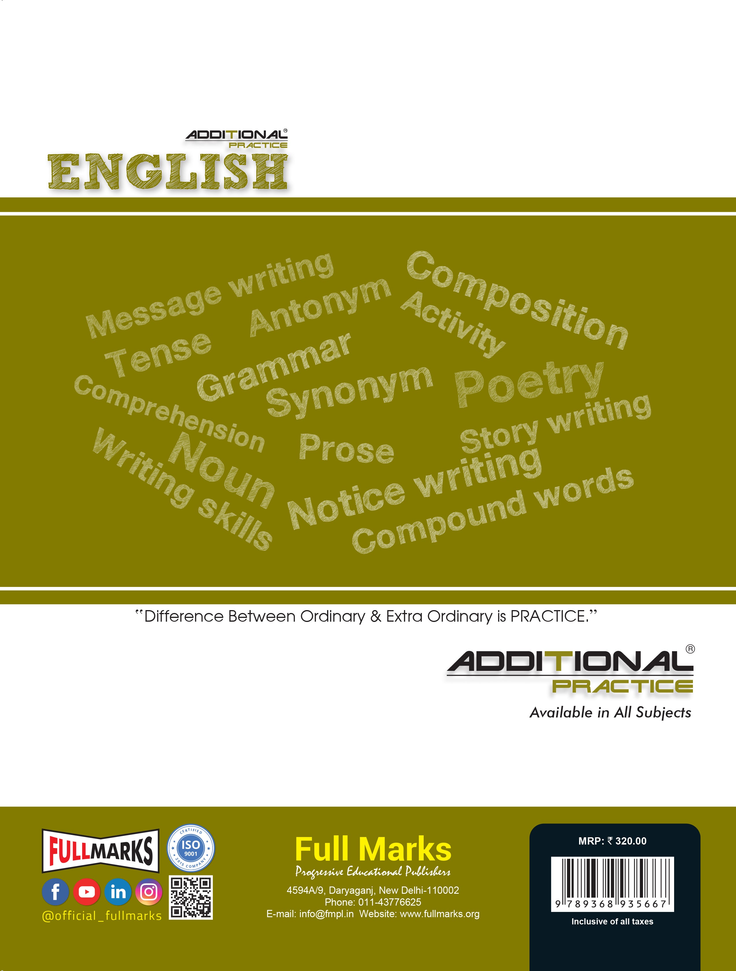 Full Marks Additional Practice – English Workbook Class 10 | Based on NCERT Textbook First Flight & Footprints without Feet