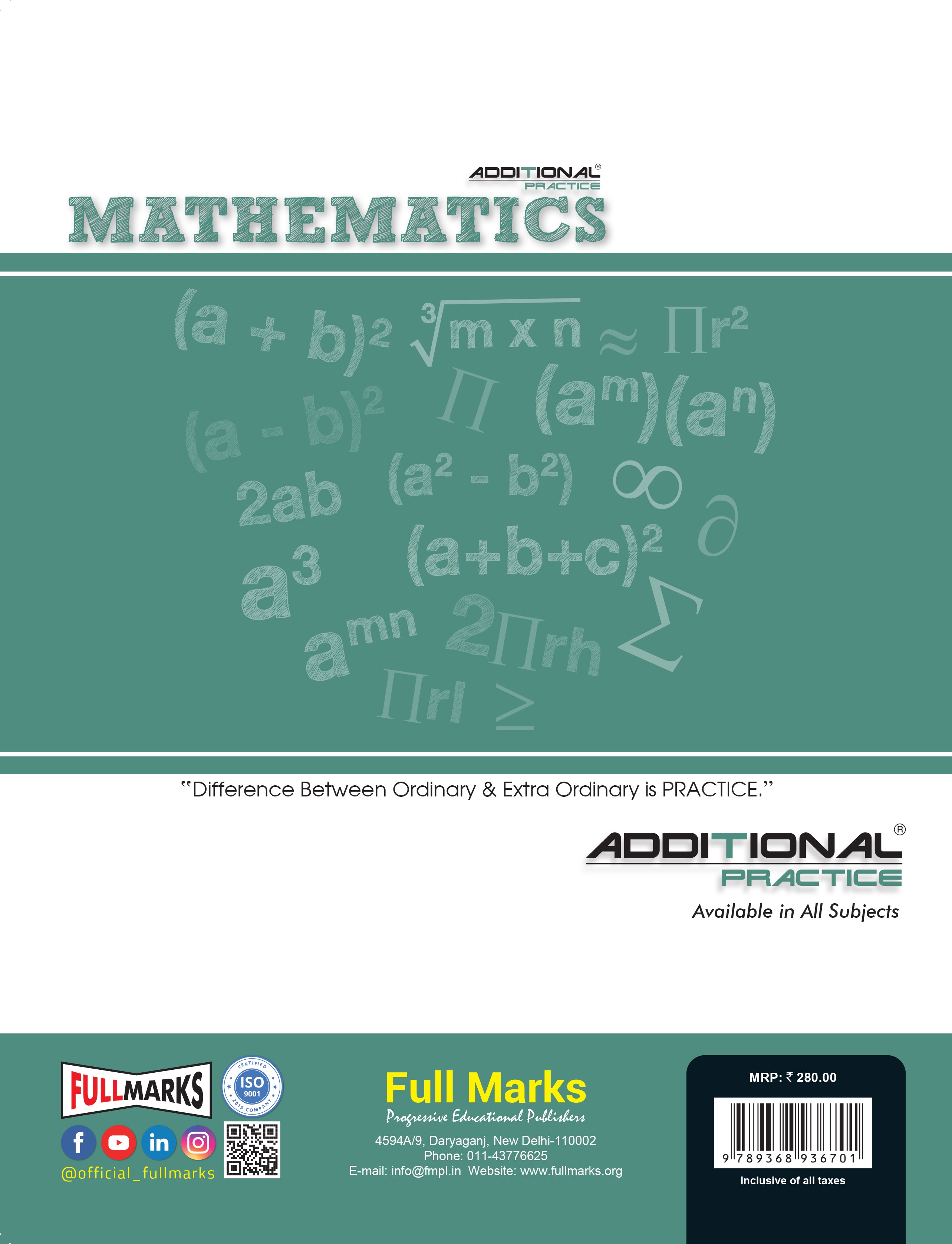 Full Marks Additional Practice – Mathematics Worksheets Class 7 | Based on NCERT Textbook