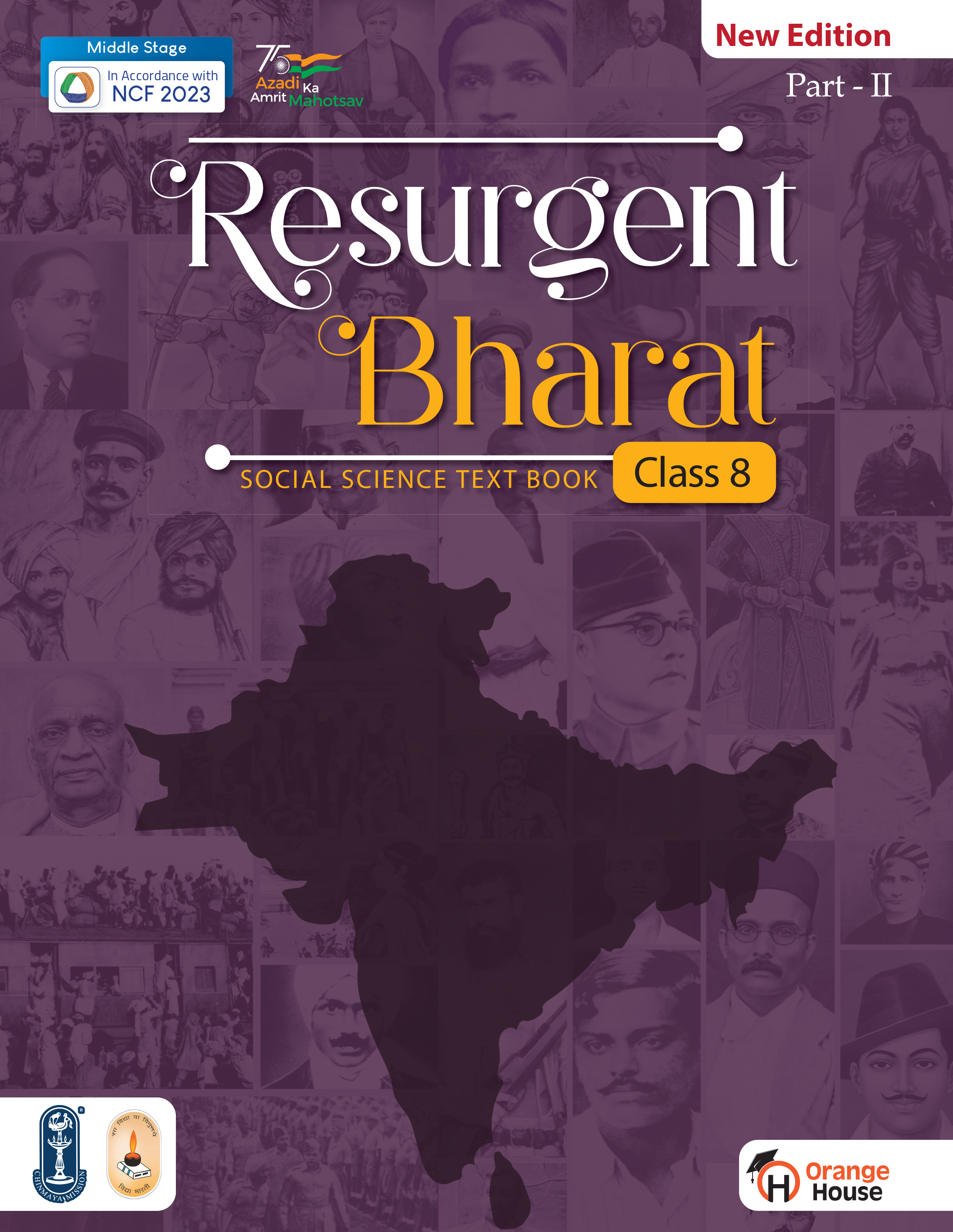 Orange House Resurgent Bharat Social Science Textbook Part-2 for Class 8 | New Edition Based on NCF 2023