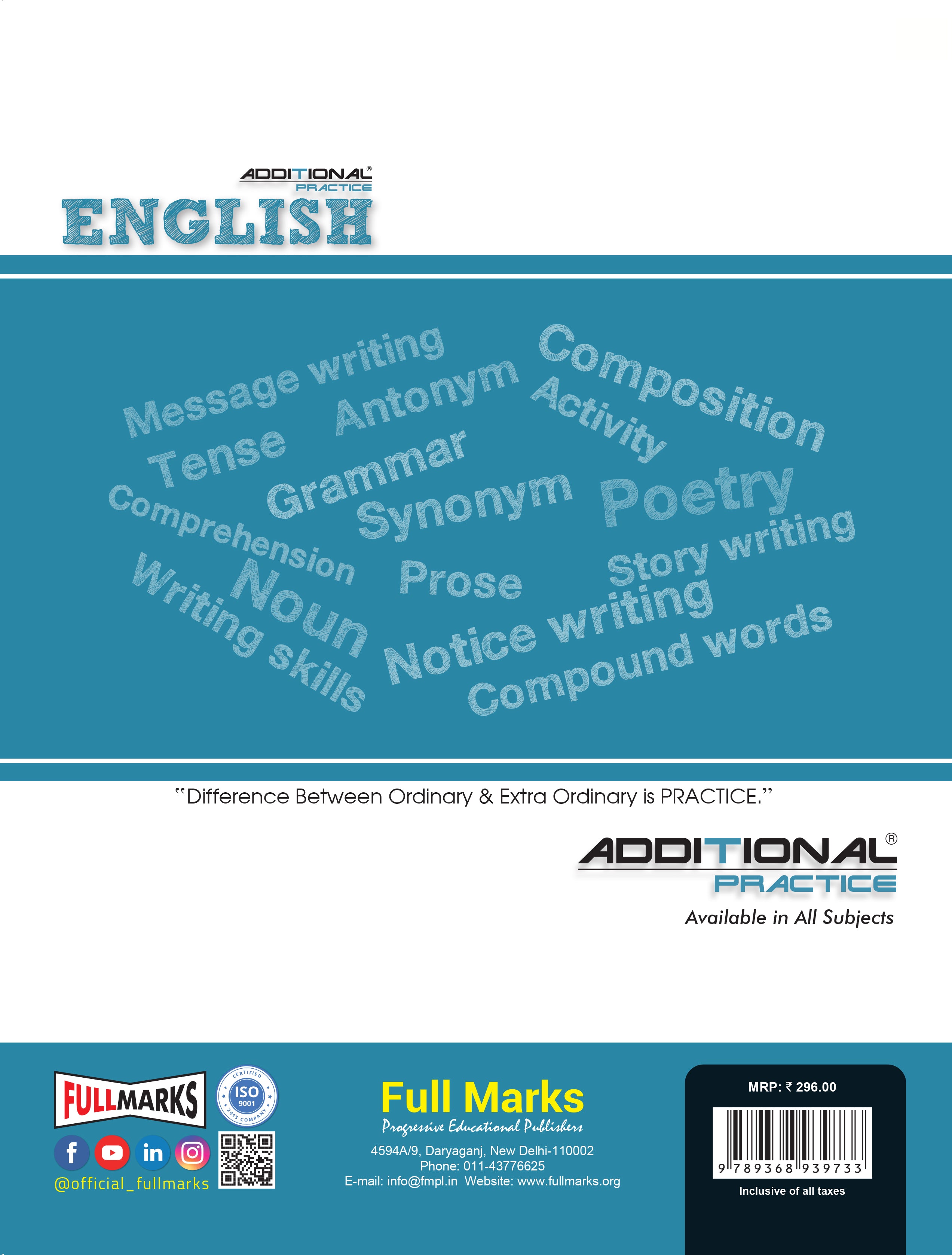 Full Marks Additional Practice – English Workbook Class 9 | Based on NCERT Textbook Beehive & Moments