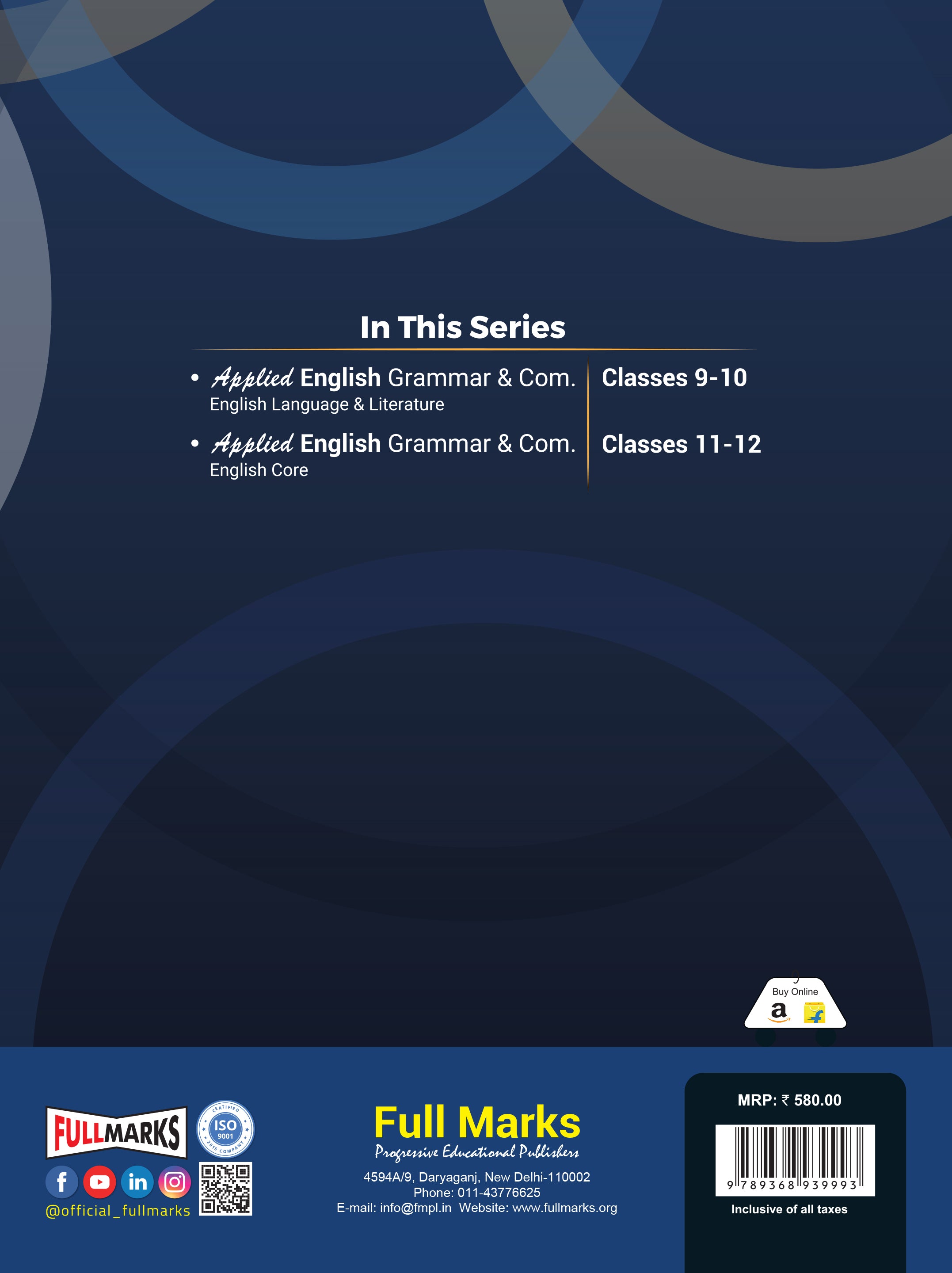 Full Marks Applied English Grammar & Composition Textbook for Class 11 & 12 | Based on latest CBSE Syllabus