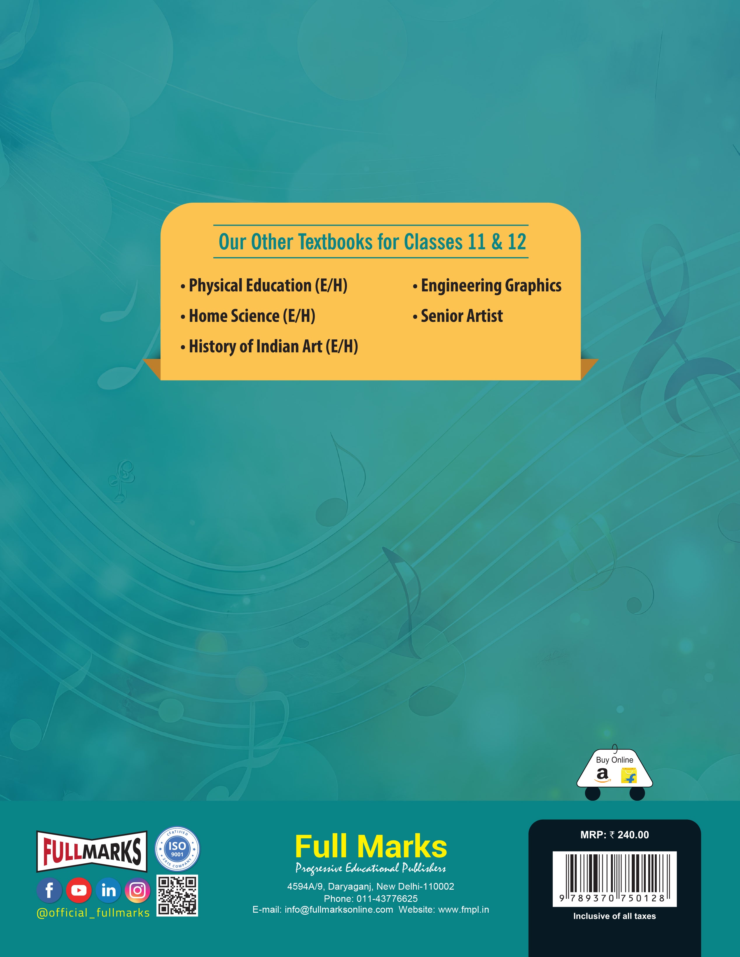 Full Marks Sargam – A Textbook of Music Ver. 1 for Class 12 | Based on Latest CBSE Syllabus | For Subject Codes 034 & 035