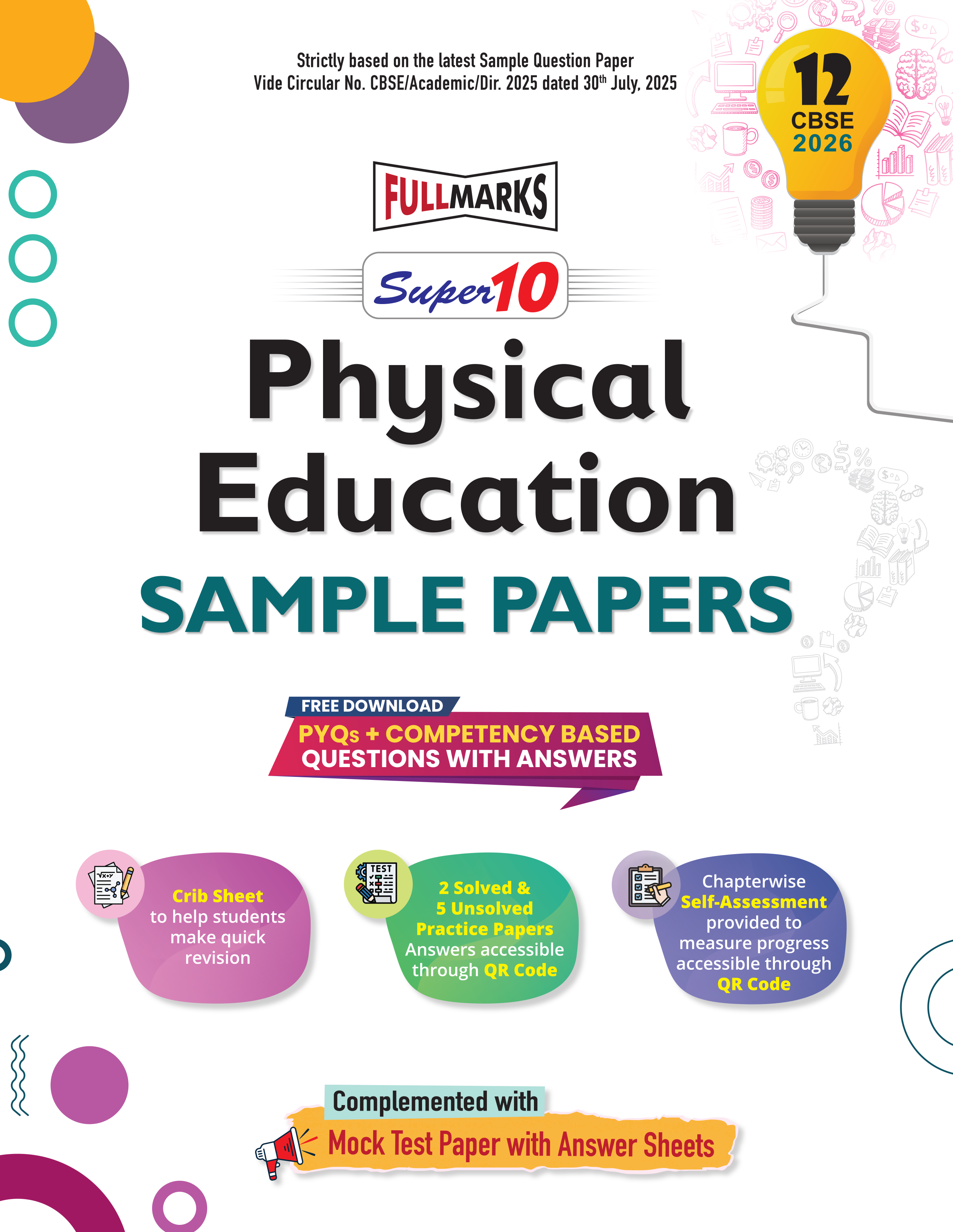 Full Marks Super 10 Sample Paper Combo of 5 for Class 12 – Physics + Chemistry + Biology + English Core + Physical Education | Latest Sample Papers for CBSE 2026 Exam