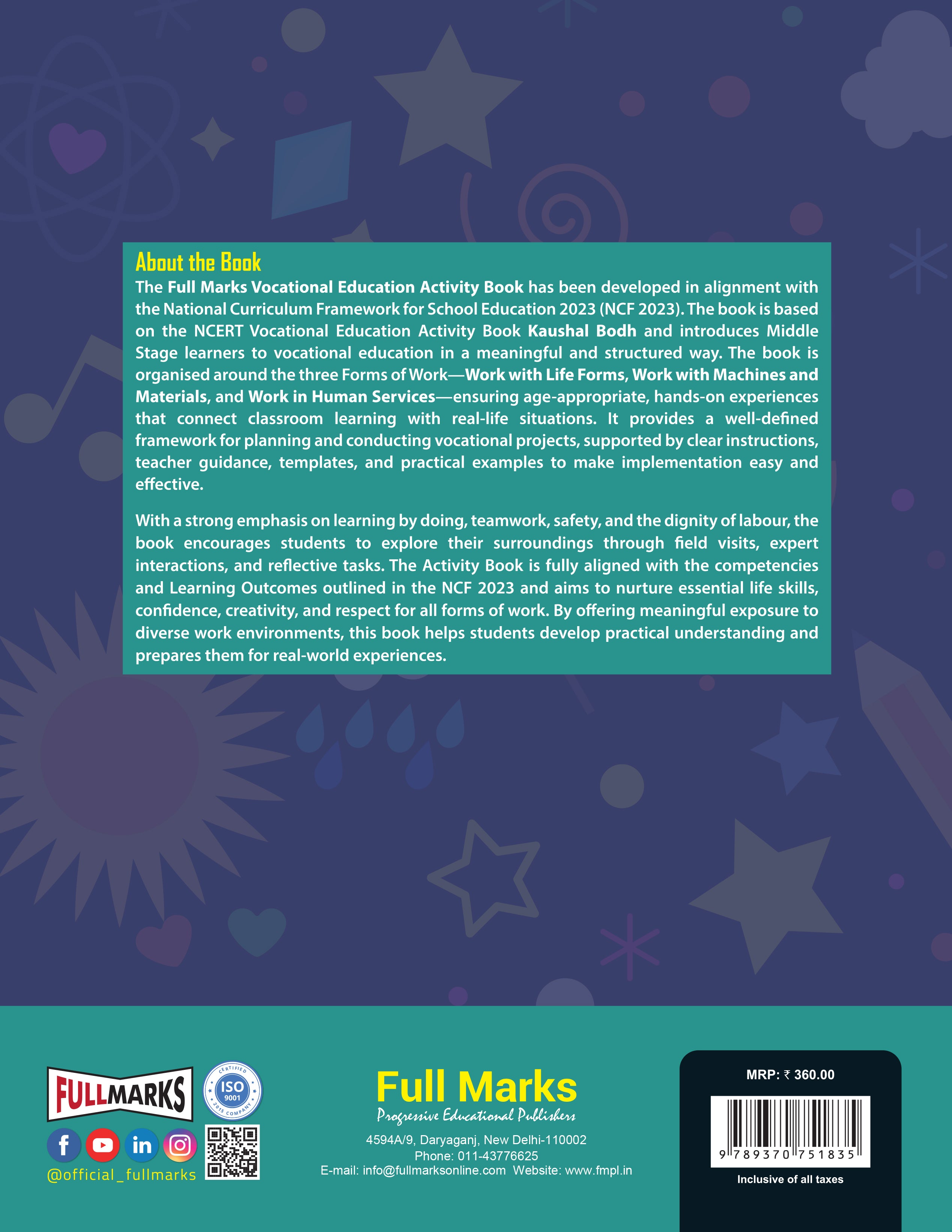 Full Marks Vocational Education Skill Education Textbook for Class 8 | An Activity Book Based on NCERT Kaushal Bodh