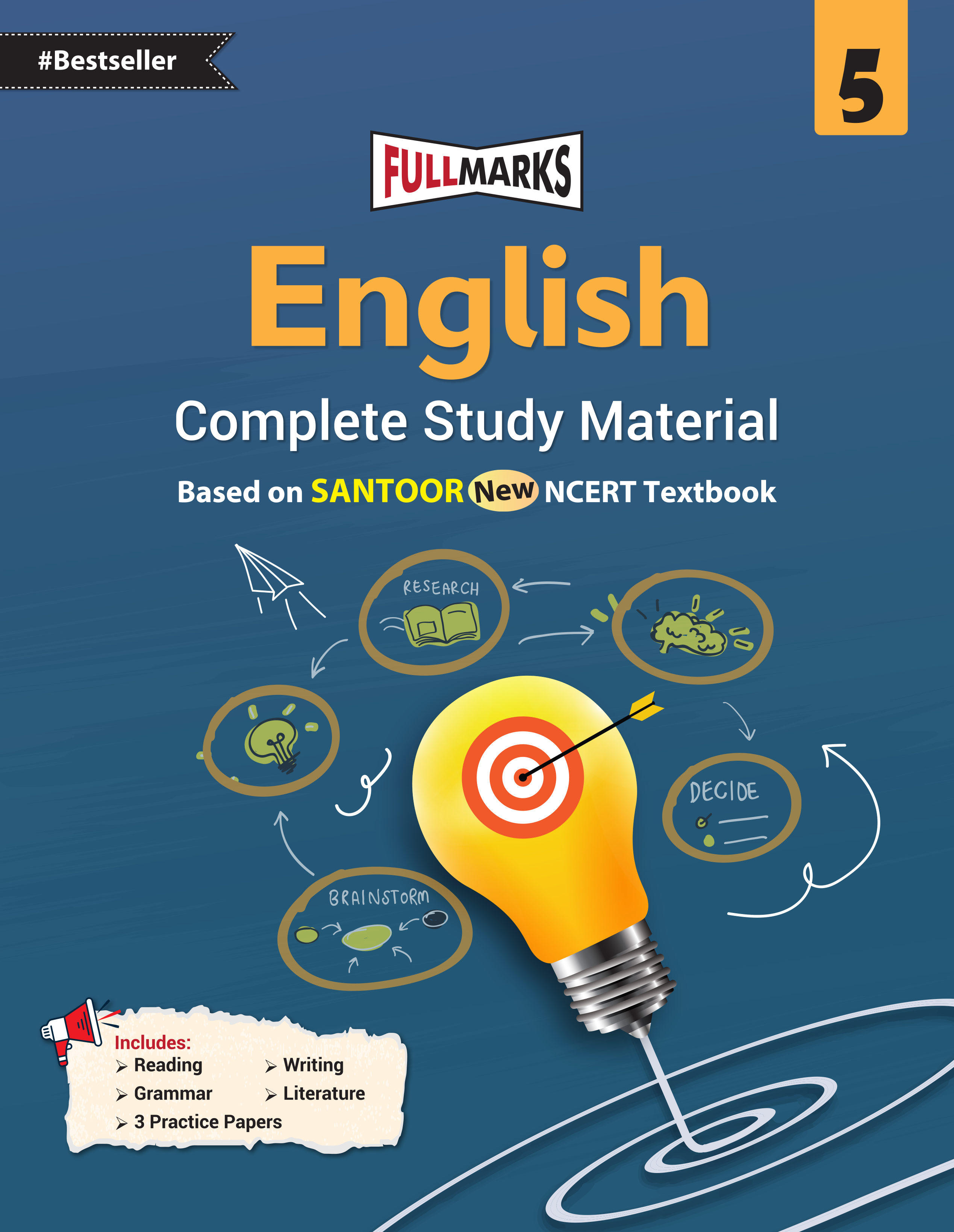 Full Marks English Complete Study Material Class 5 | Based on New NCERT Textbook Santoor and CBSE Syllabus | Includes Chapterwise Summary, Solved Q/A, Practice Papers and More