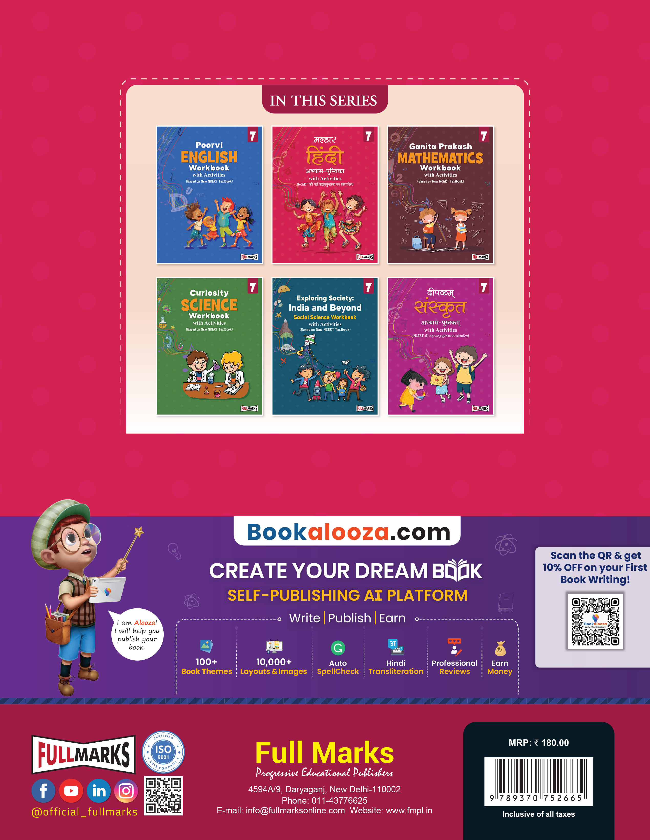 Full Marks Hindi Workbook (With Activities) Class 7 | Based on Latest NCERT Textbook Malhar and CBSE Syllabus | Includes Chapterwise Summary, Solved Q/A, Practice Papers and More