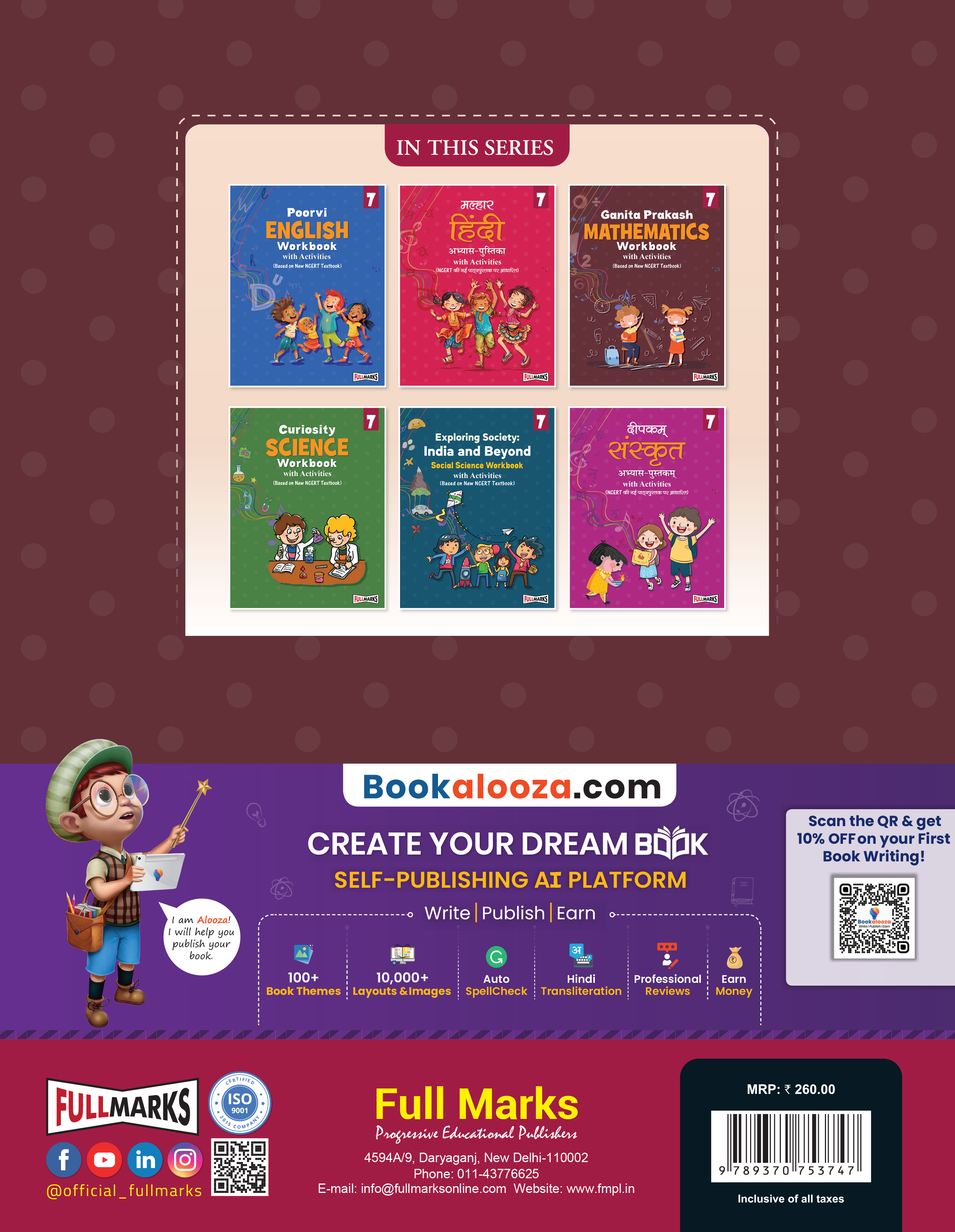 Full Marks Mathematics Workbook (With Activities) Class 7 | Based on Latest NCERT Textbook Ganita Prakash and CBSE Syllabus | Includes Chapterwise Summary, Solved Q/A, Practice Papers and More