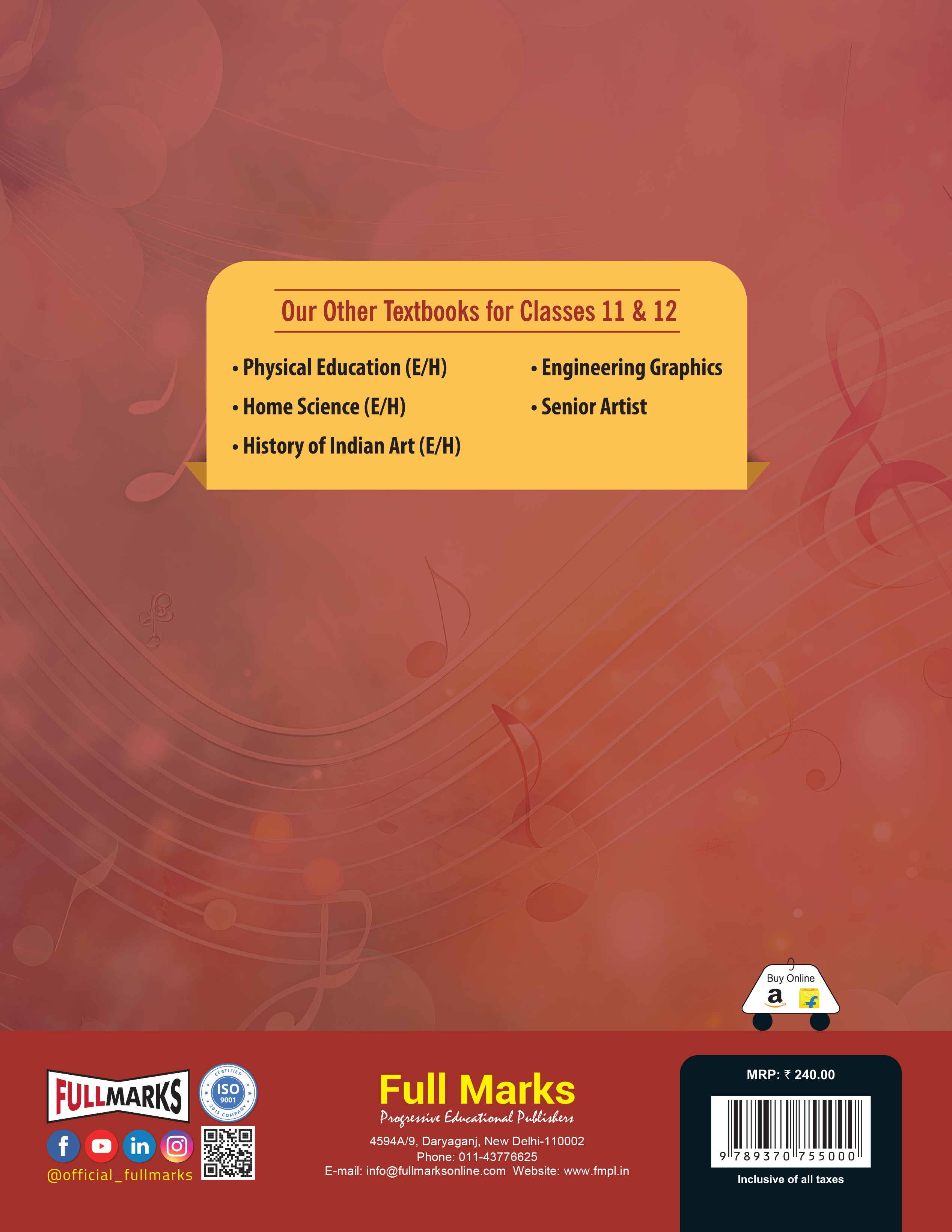 Full Marks Sargam – A Textbook of Music Ver. 1 for Class 11 | Based on Latest CBSE Syllabus | For Subject Codes 034 & 035