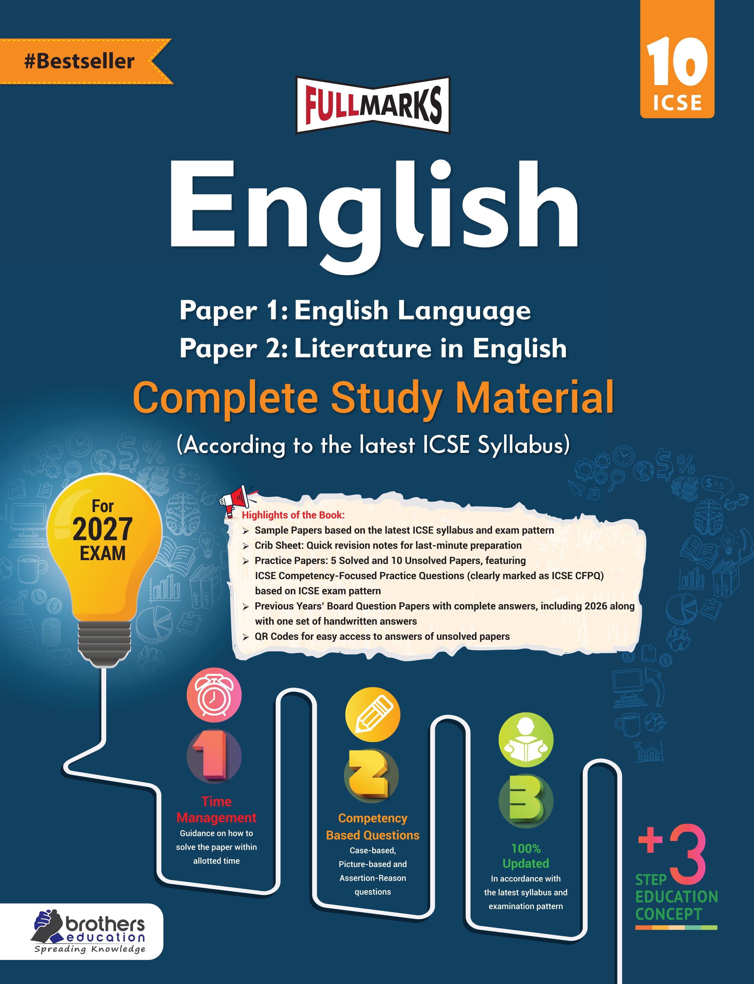 Full Marks ICSE English (Paper 1: English Language, Paper 2: Literature In English) Class 10 Complete Study Material | Based on Latest ICSE Syllabus 2027 | Includes PYQs, Solved Q/A, Competency Based Questions, Practice Papers & More