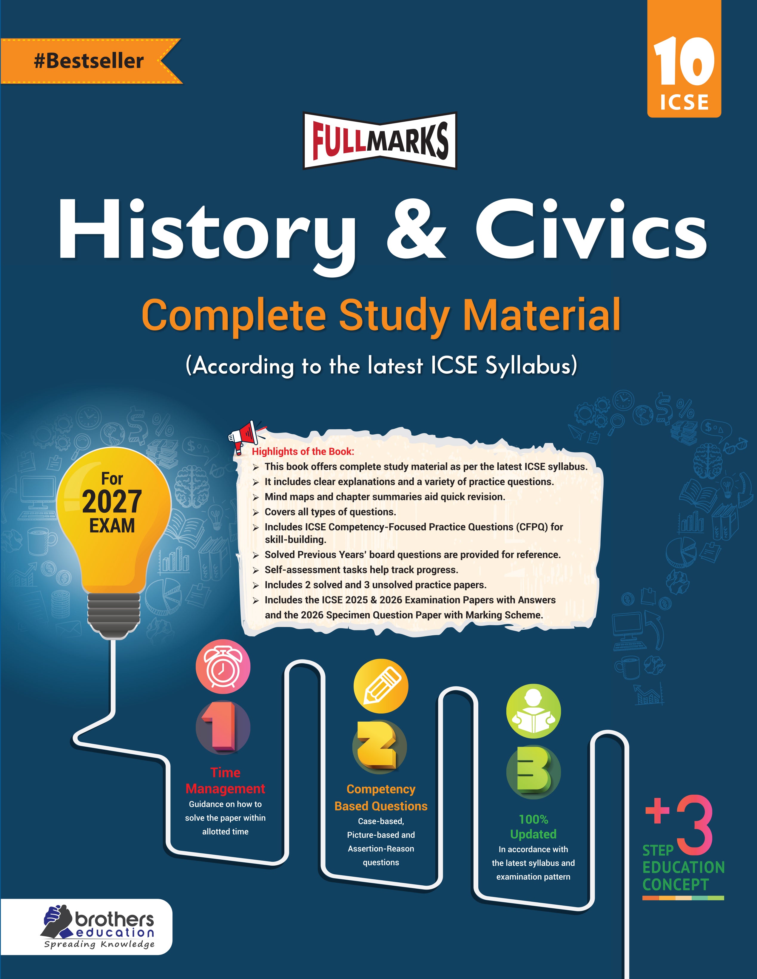 Full Marks ICSE History & Civics Class 10 Complete Study Material  | Based on Latest ICSE Syllabus 2027 | Includes PYQs, Solved Q/A, Competency Based Questions, Practice Papers & More