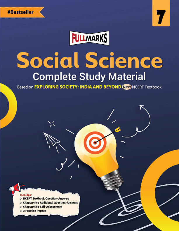 Full Marks Class 7 Combo of 3 Books - English (POORVI) + Hindi (MALHAR) + Social Science (EXPLORING SOCIETY) | Complete Study Material