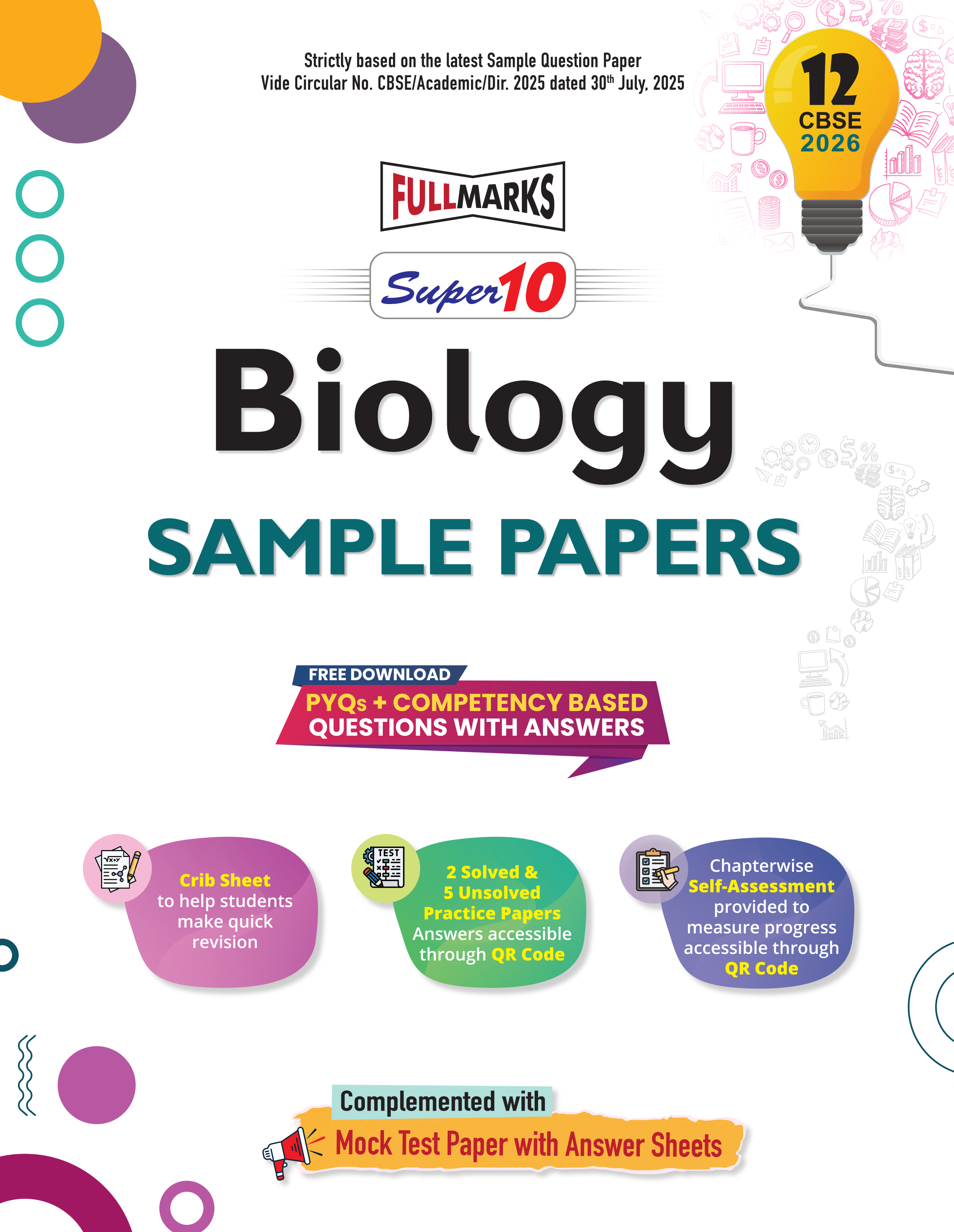 Full Marks Super10 Biology Sample Paper Class 12 – for CBSE 2026 Exams | Based on Latest CBSE Guidelines | Competency-Based Questions, PYQs, Practice Papers, Crib Sheet & Self-Assessment Tools