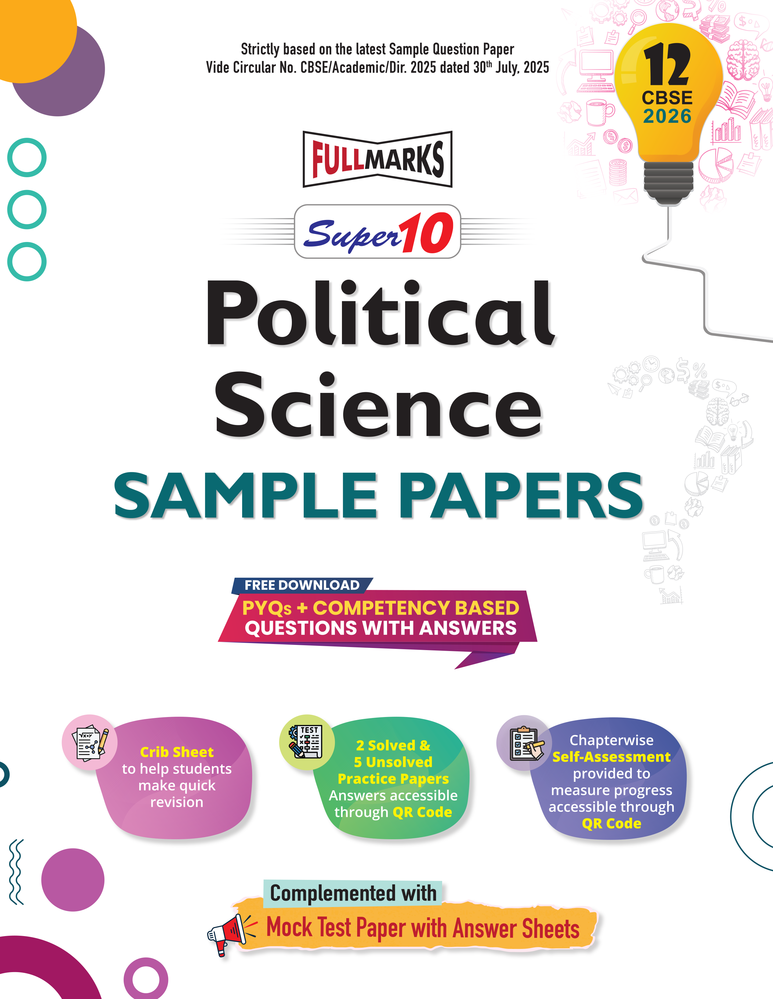 Full Marks Super 10 Sample Paper Combo of 5 for Class 12 – History + Political Science + English Core + Economics + Physical Education | Latest Sample Papers for CBSE 2026 Exam