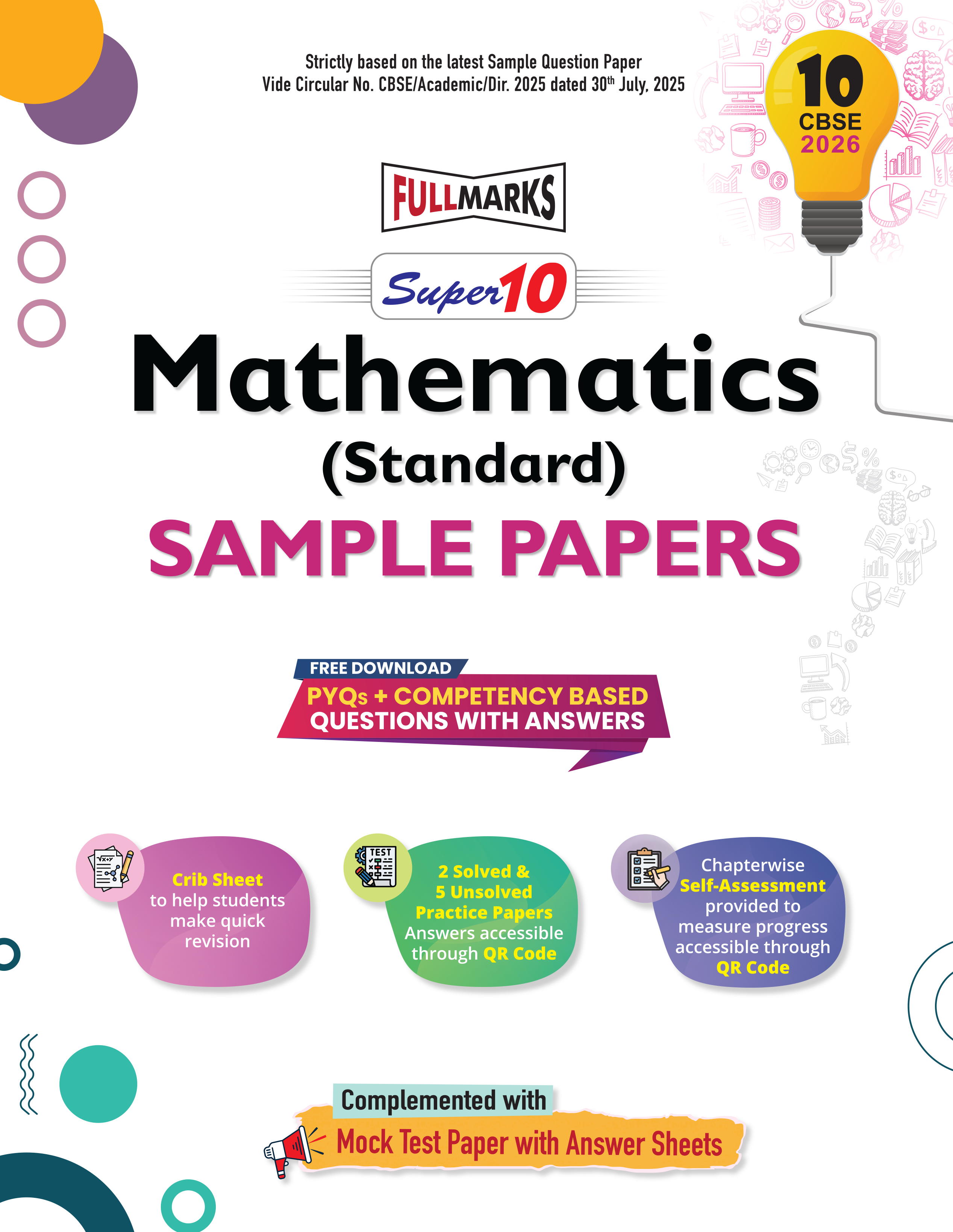 Full Marks Super 10 Sample Paper Combo of 3 for Class 10 – Mathematics Standard + Science + Social Science | Latest Sample Papers for CBSE 2026 Exam